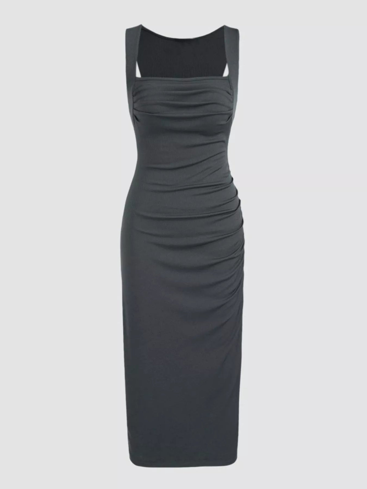 Sleeveless Ruched Bodycon Midi Dress - Flip Flop Dynasty