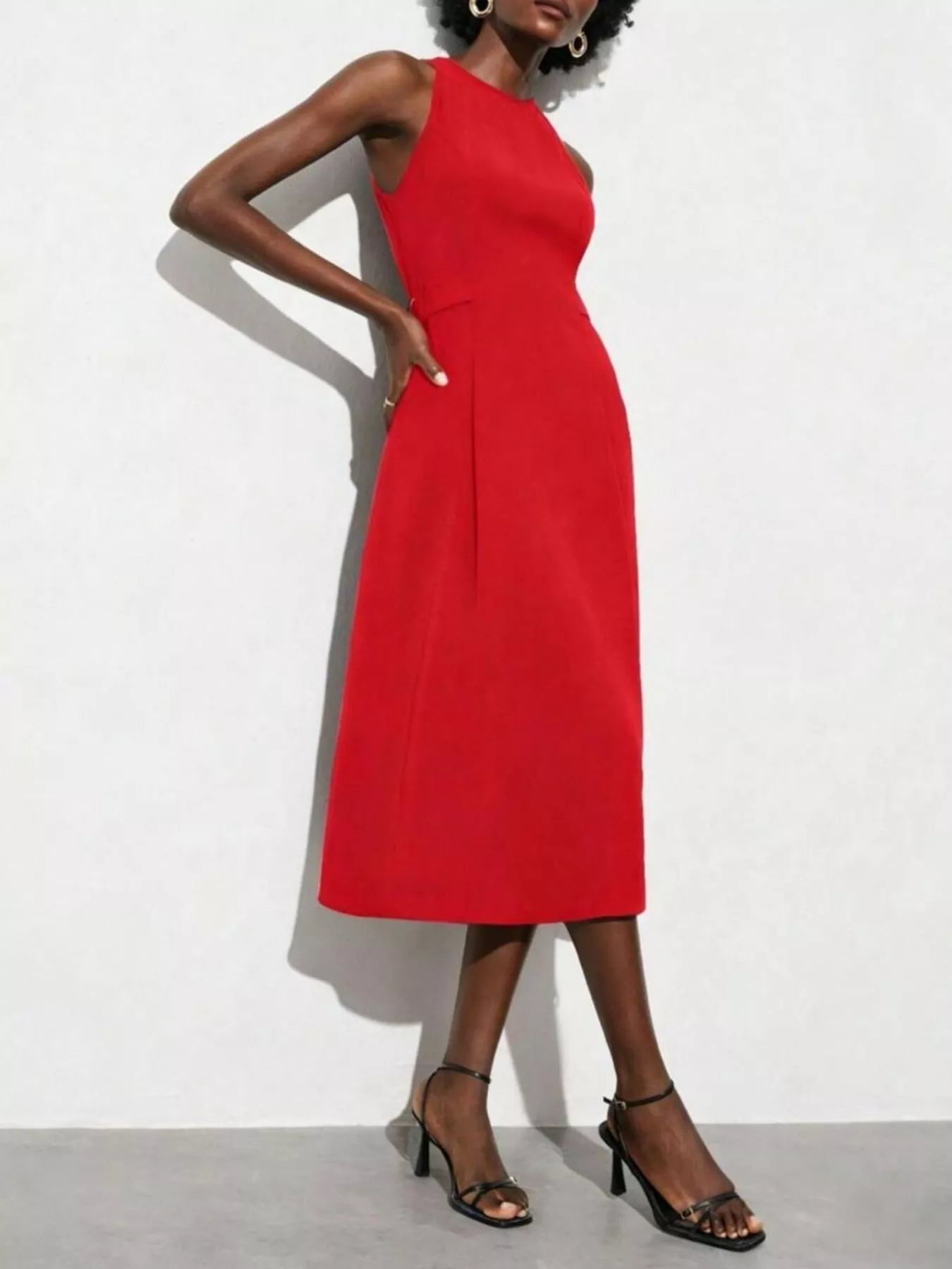 Sleeveless Solid Color Midi Dress - Flip Flop Dynasty