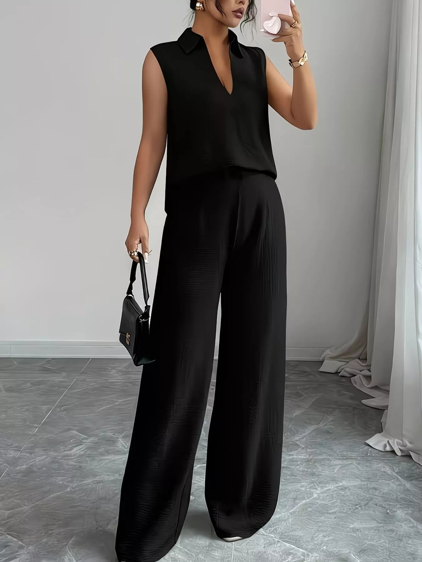 Sleeveless Top and Wide Leg Pants Set - Flip Flop Dynasty