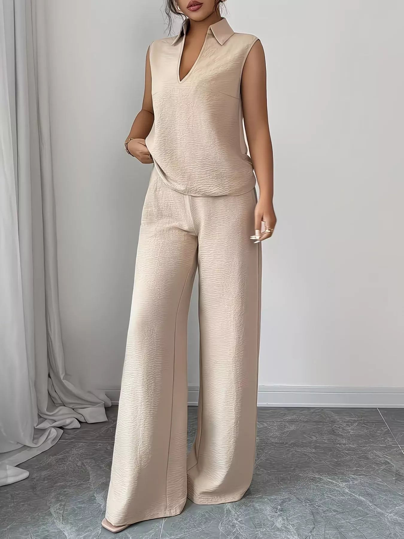 Sleeveless Top and Wide Leg Pants Set - Flip Flop Dynasty