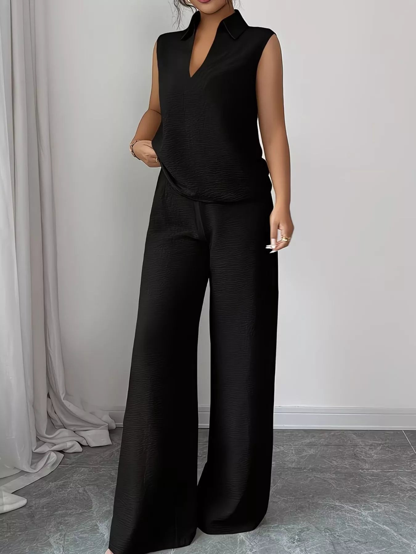 Sleeveless Top and Wide Leg Pants Set - Flip Flop Dynasty