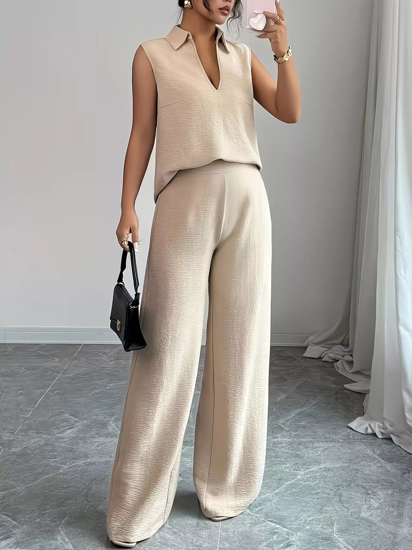 Sleeveless Top and Wide Leg Pants Set - Flip Flop Dynasty
