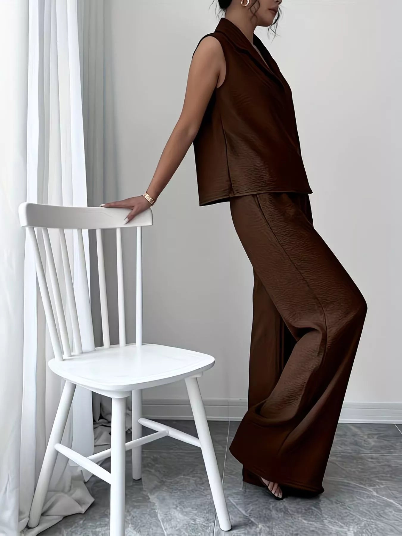 Sleeveless Top and Wide Leg Pants Set - Flip Flop Dynasty