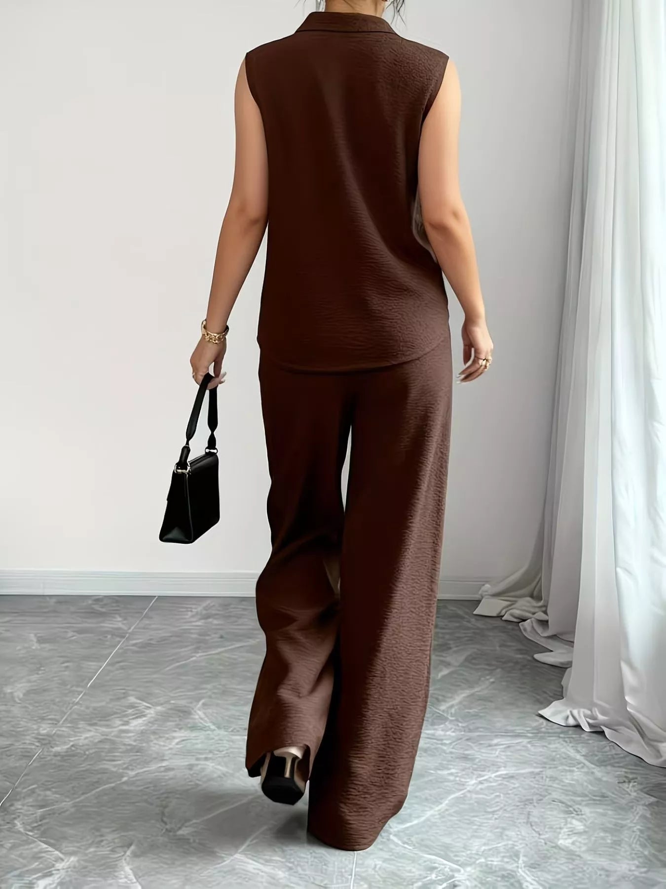 Sleeveless Top and Wide Leg Pants Set - Flip Flop Dynasty