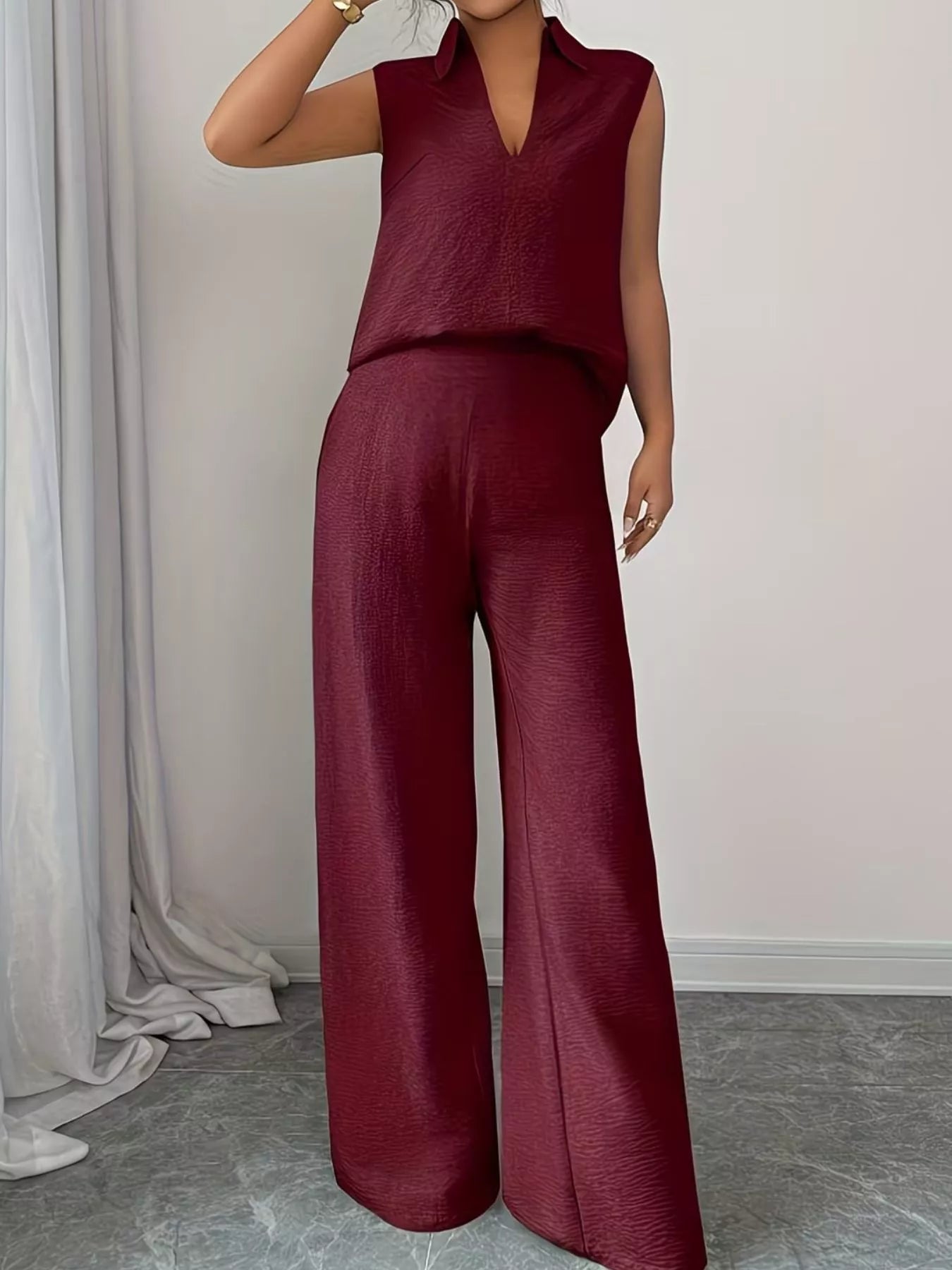Sleeveless Top and Wide Leg Pants Set - Flip Flop Dynasty