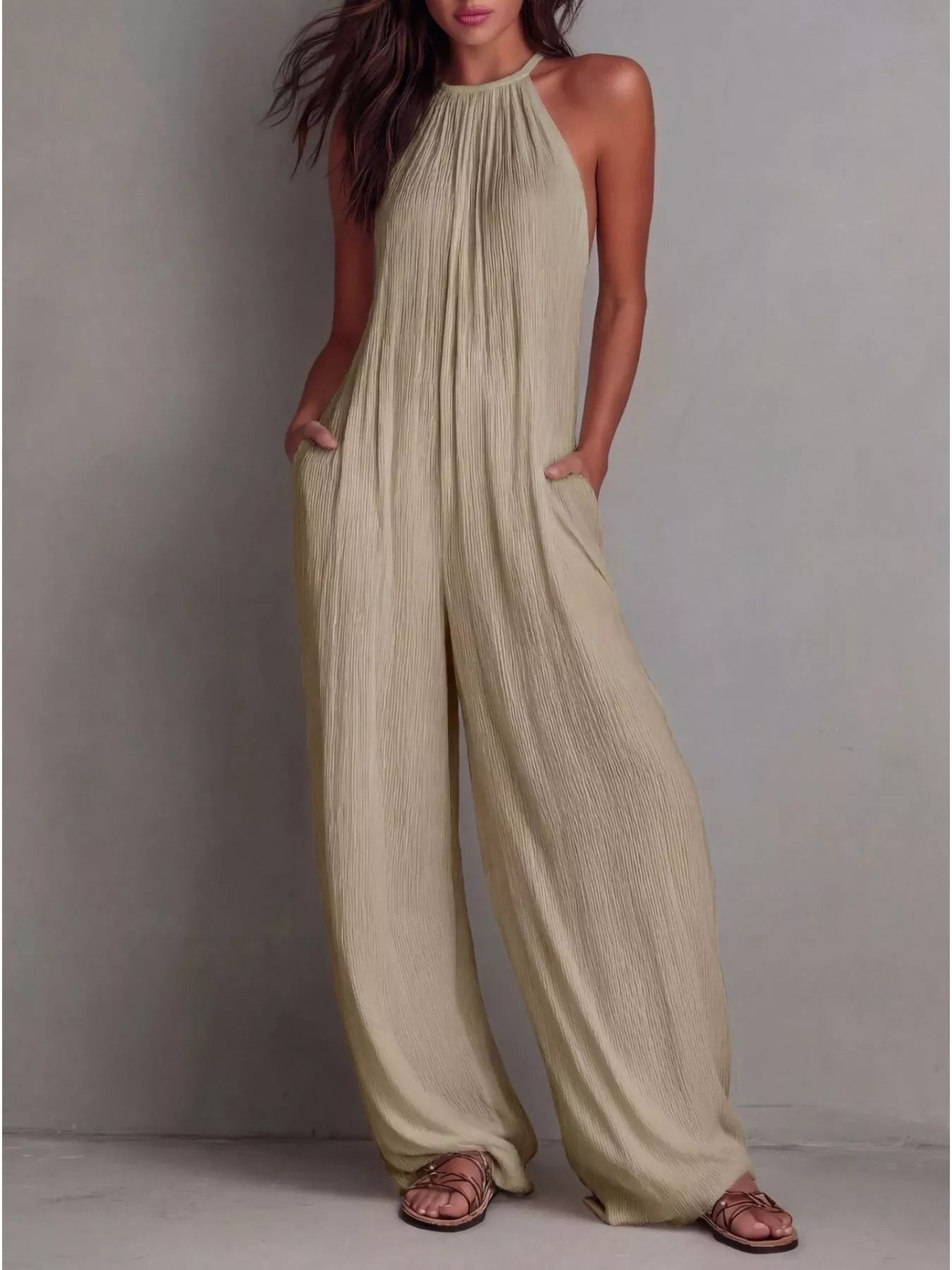 Sleeveless Wide-Leg Jumpsuit - Flip Flop Dynasty