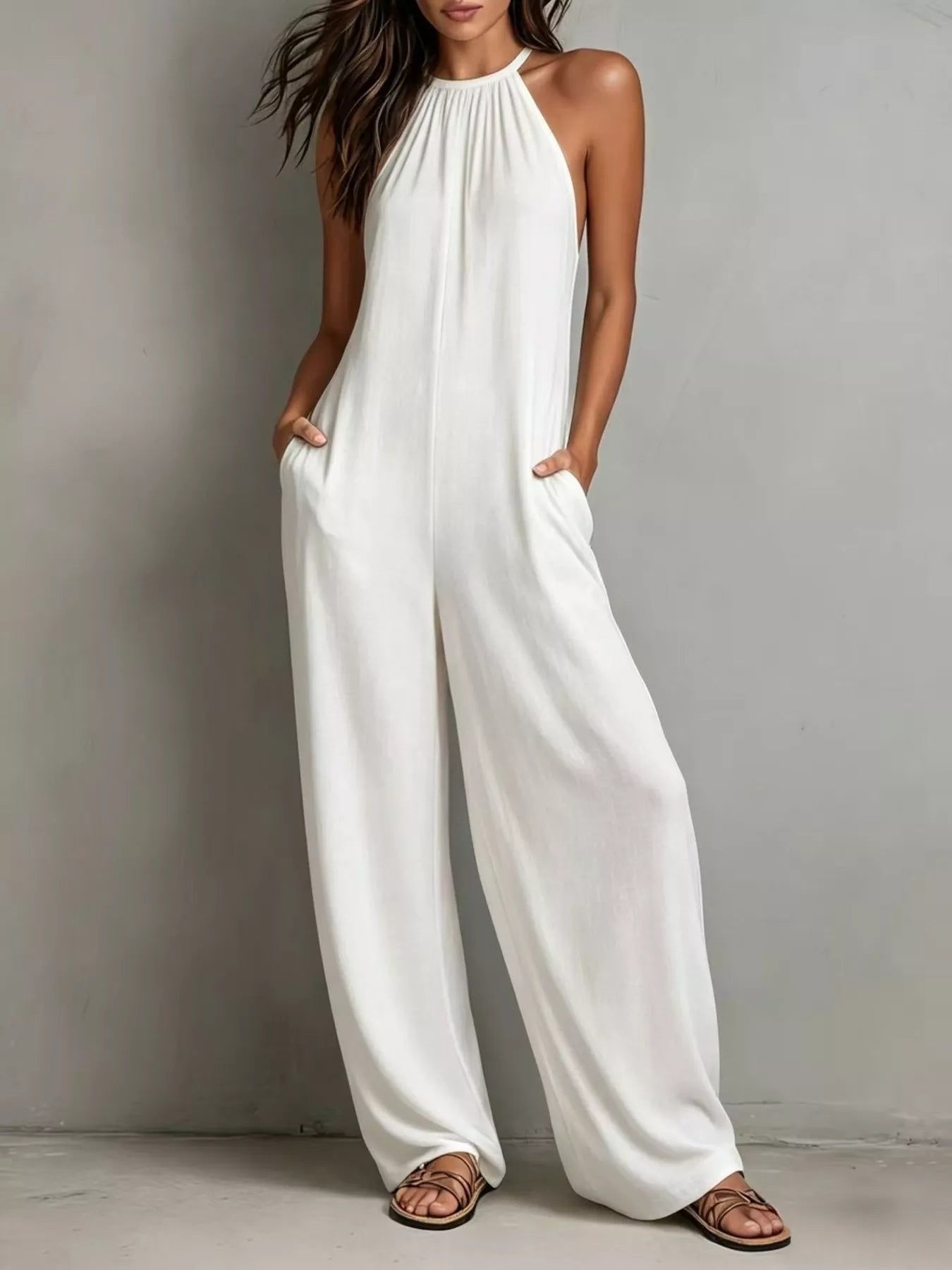 Sleeveless Wide Leg Jumpsuit - Flip Flop Dynasty
