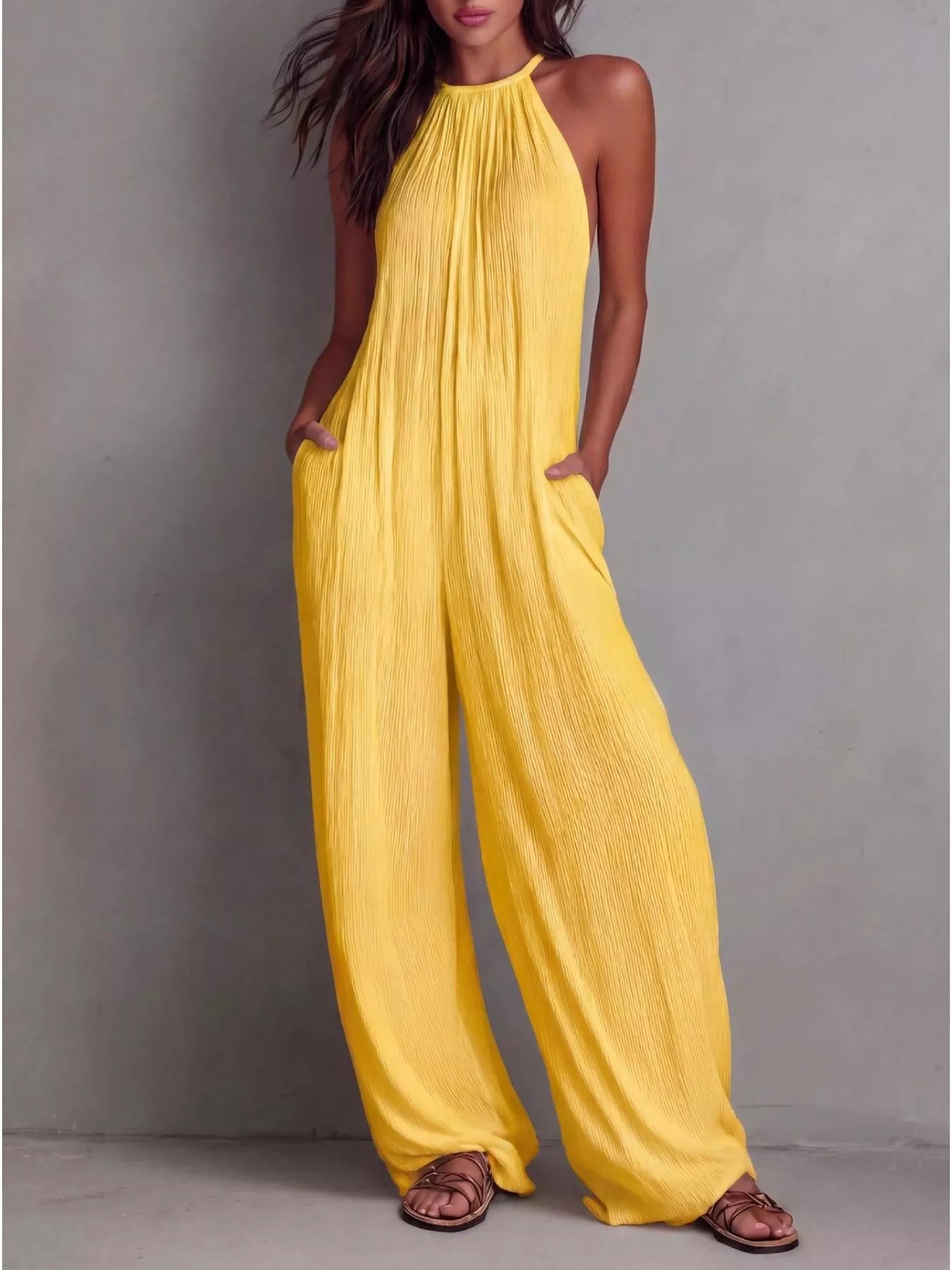 Sleeveless Wide-Leg Jumpsuit - Flip Flop Dynasty