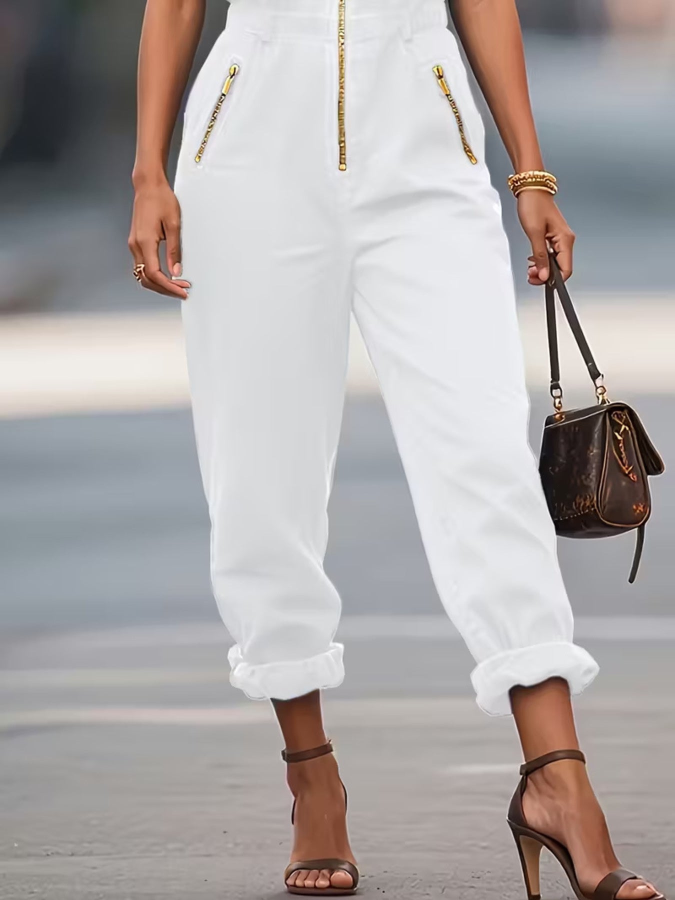 Sleeveless Zip-Up Jumpsuit - Flip Flop Dynasty