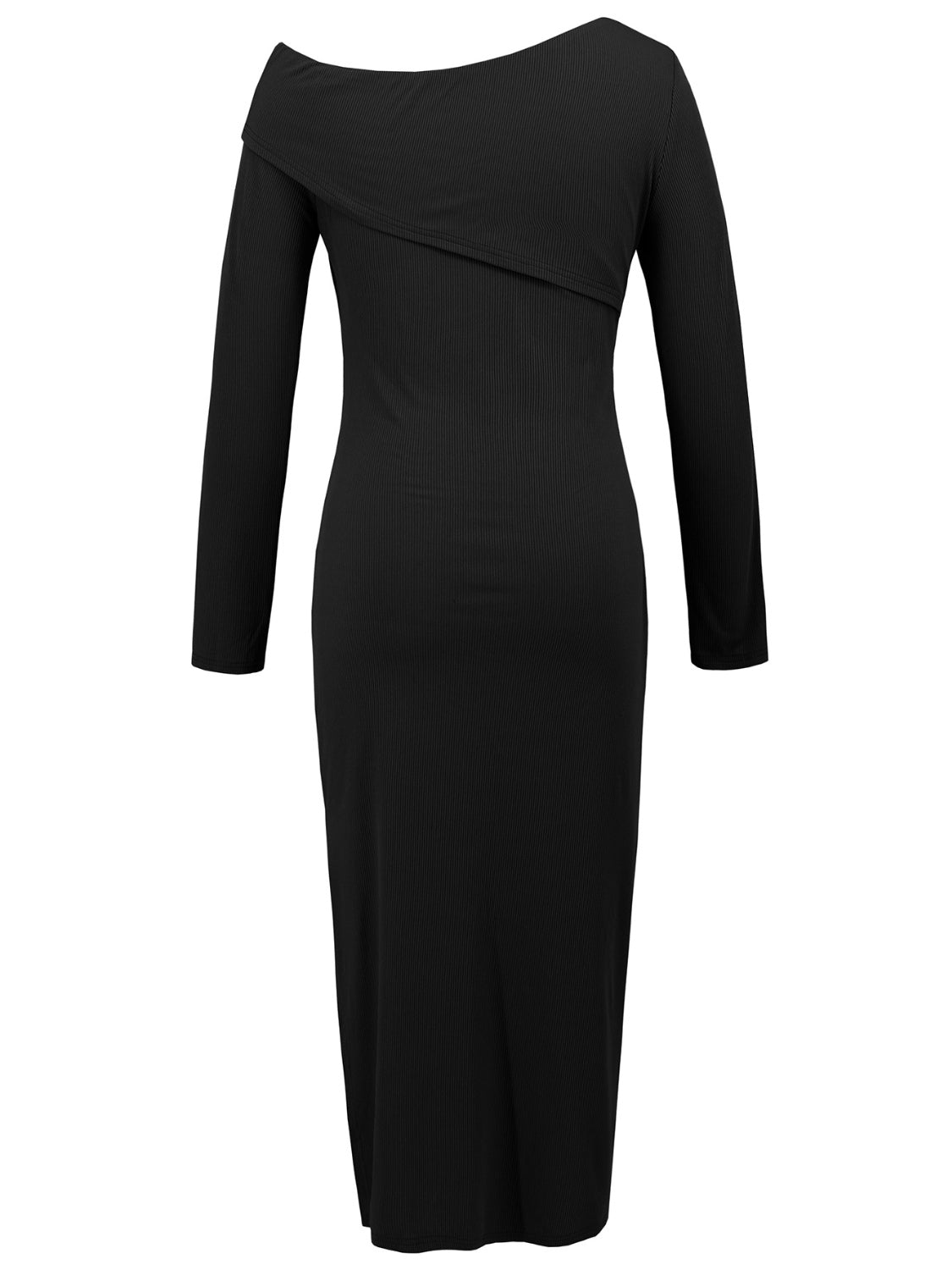 Slit One Shoulder Long Sleeve Dress - Flip Flop Dynasty