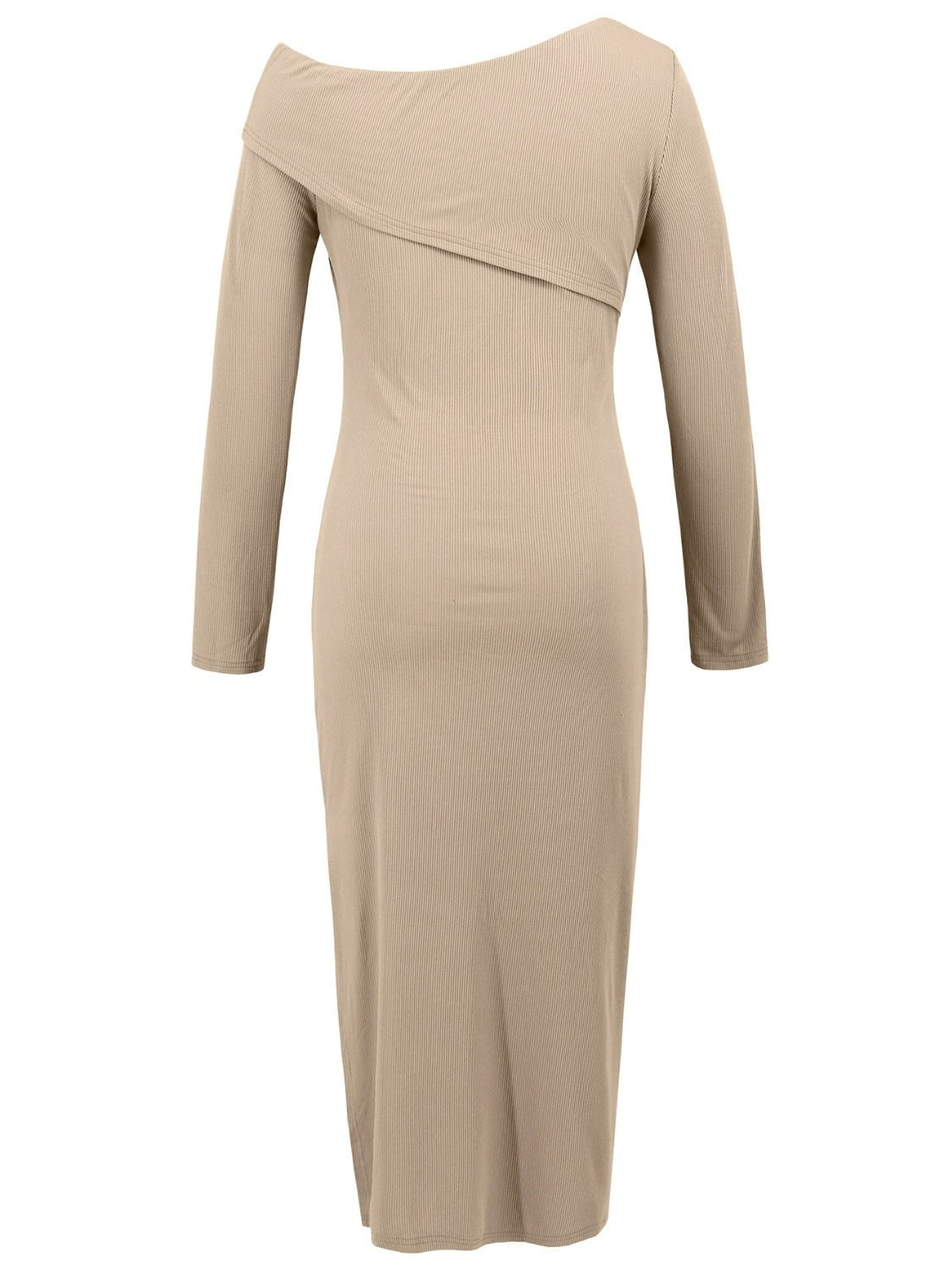 Slit One Shoulder Long Sleeve Dress - Flip Flop Dynasty