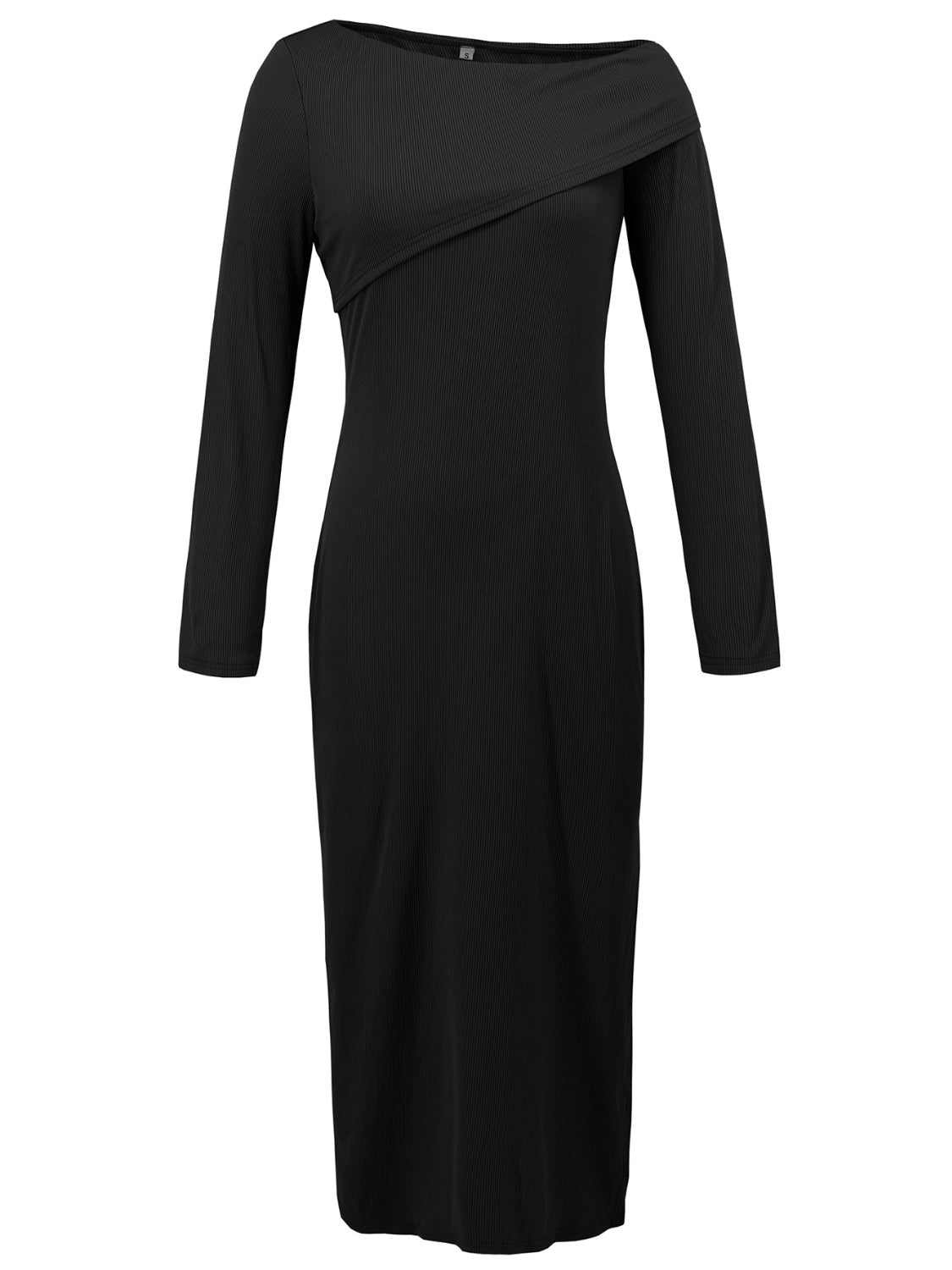 Slit One Shoulder Long Sleeve Dress - Flip Flop Dynasty
