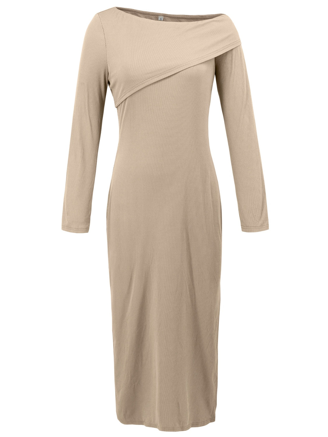 Slit One Shoulder Long Sleeve Dress - Flip Flop Dynasty