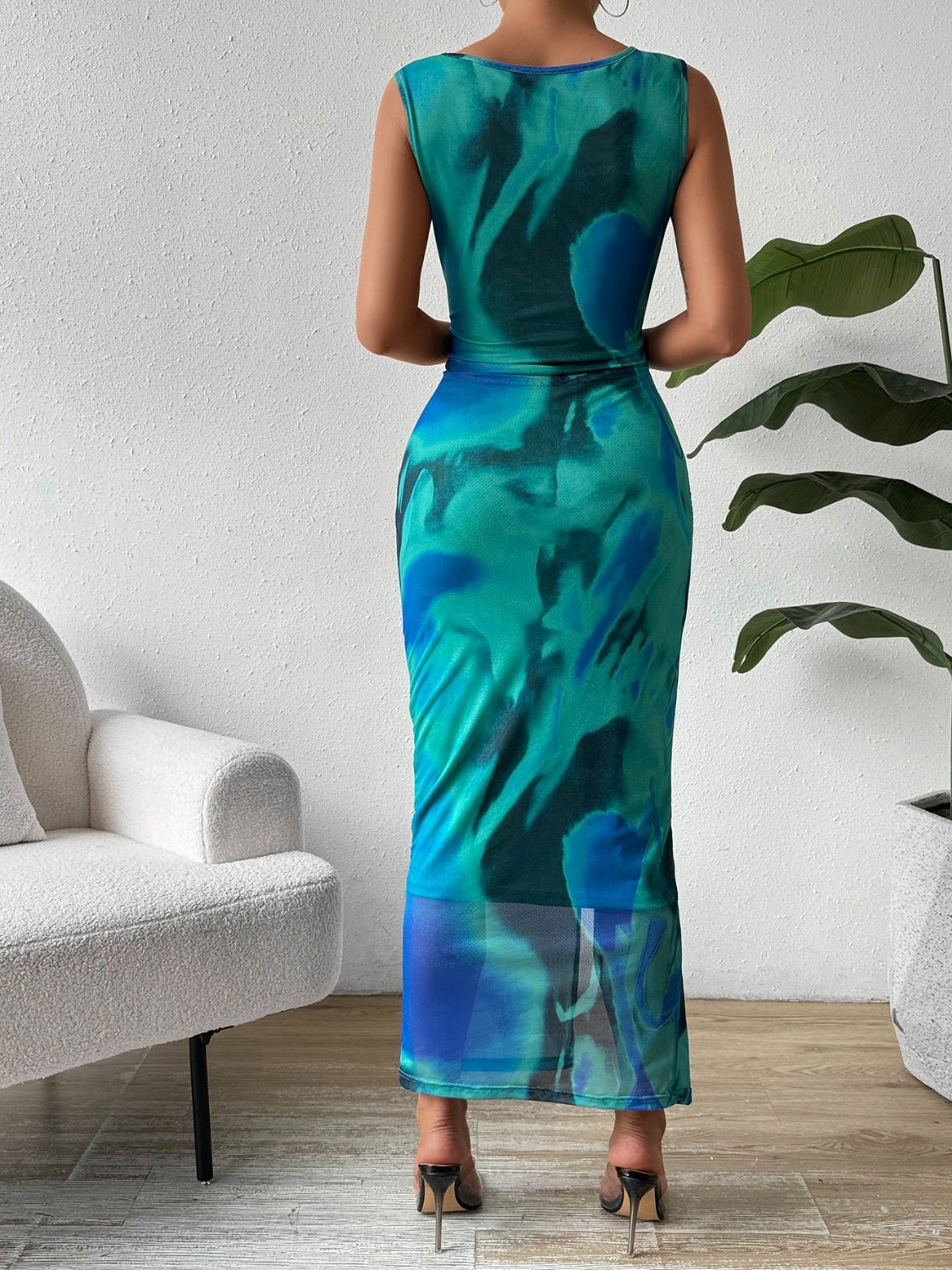 Slit Round Neck Midi Tank Dress - Flip Flop Dynasty