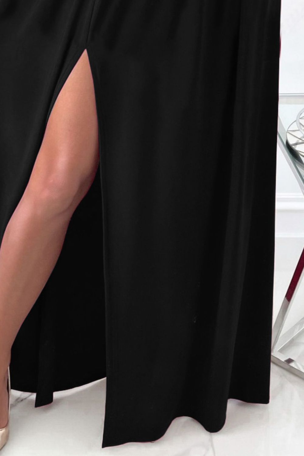 Slit Surplice Long Sleeve Maxi Dress - Flip Flop Dynasty