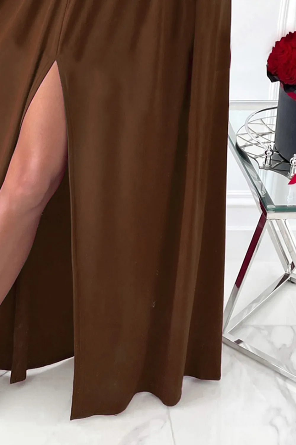 Slit Surplice Long Sleeve Maxi Dress - Flip Flop Dynasty