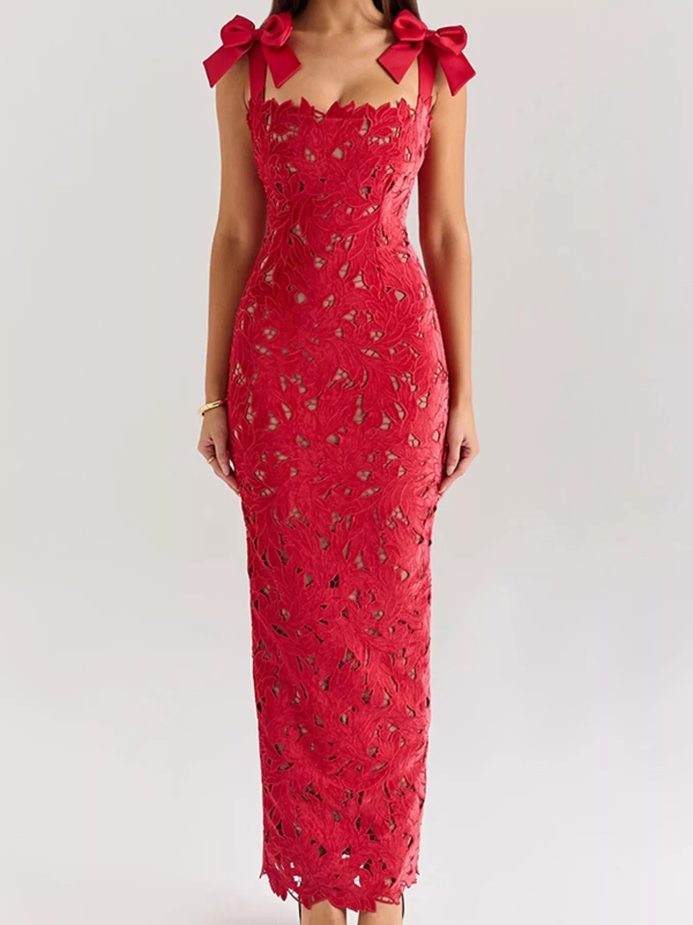 Slit Tie Shoulder Maxi Dress - Flip Flop Dynasty