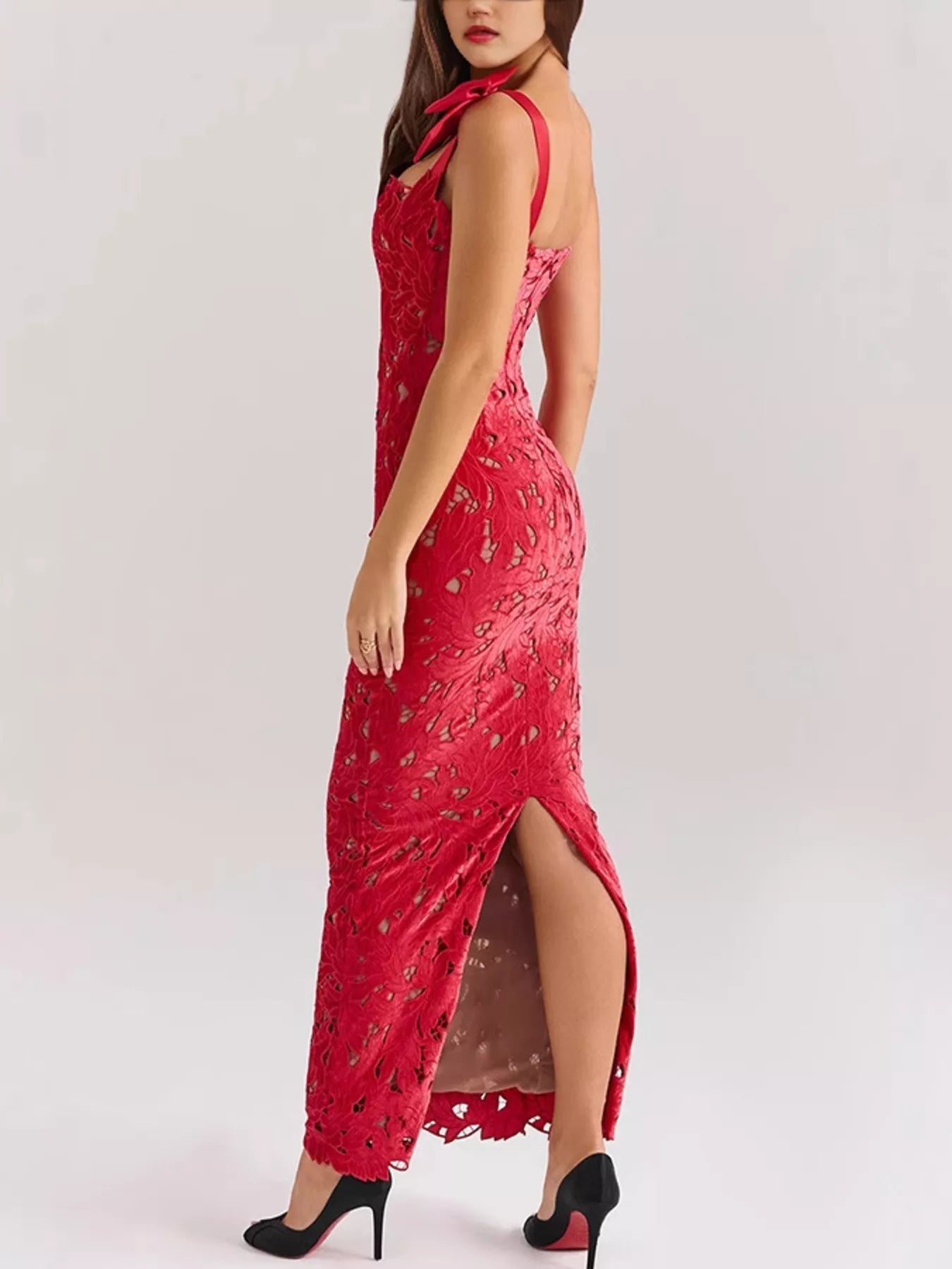 Slit Tie Shoulder Maxi Dress - Flip Flop Dynasty