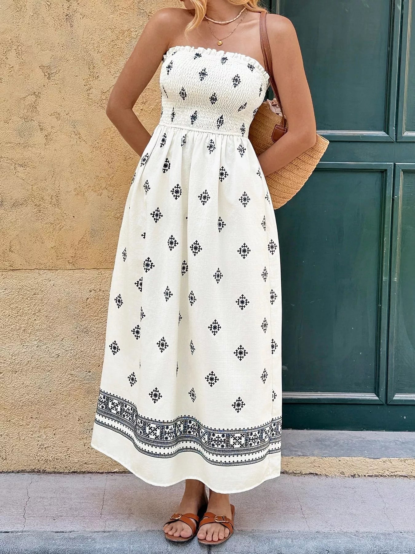 Smocked Tube Midi Dress - Flip Flop Dynasty