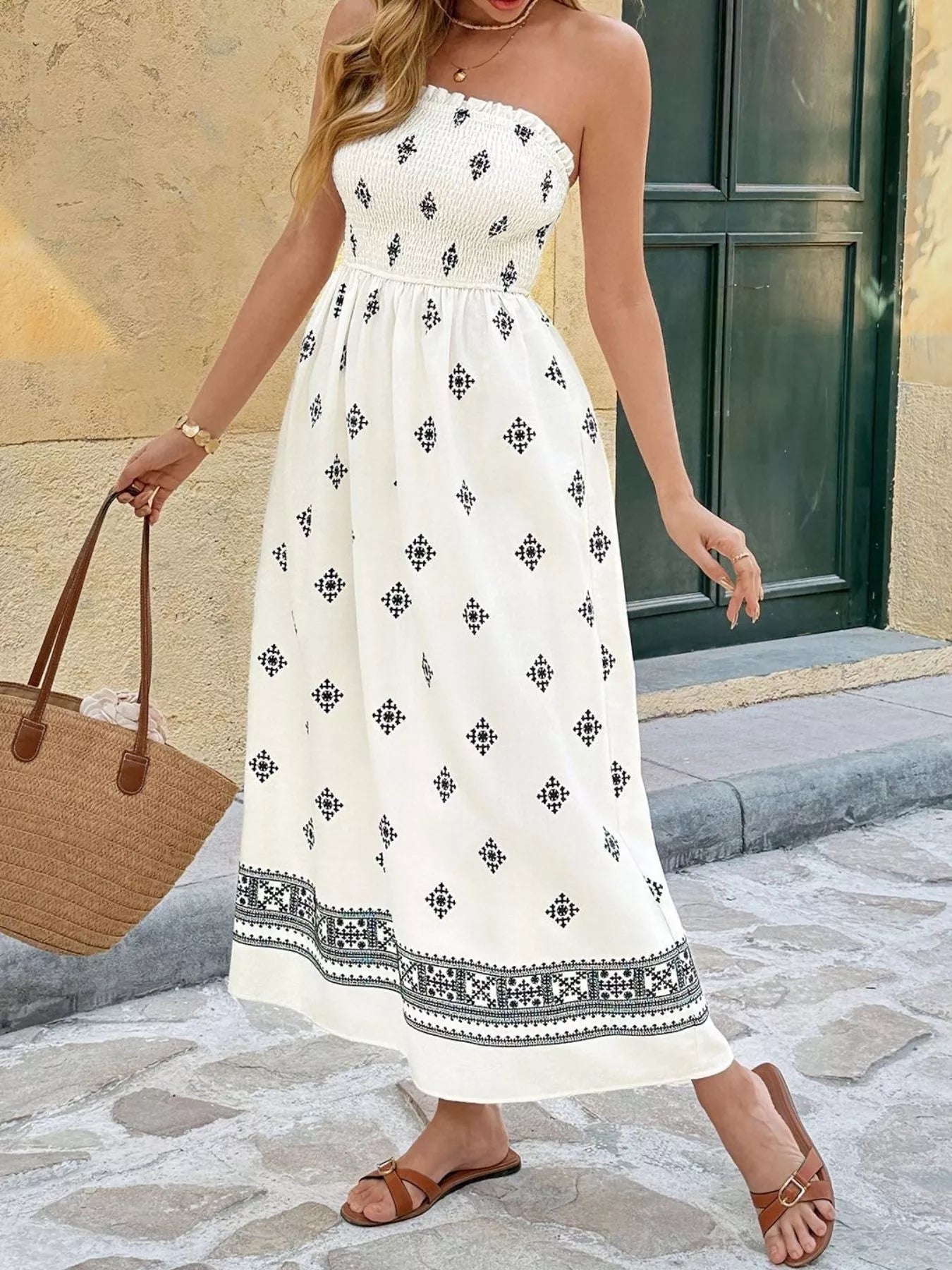 Smocked Tube Midi Dress - Flip Flop Dynasty