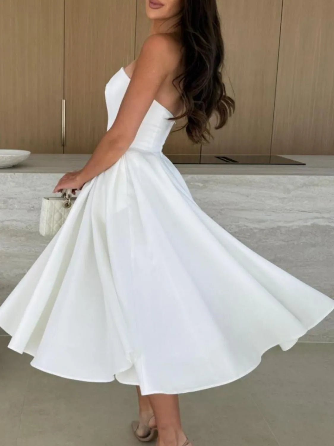 Solid Color Tube Midi Dress - Flip Flop Dynasty