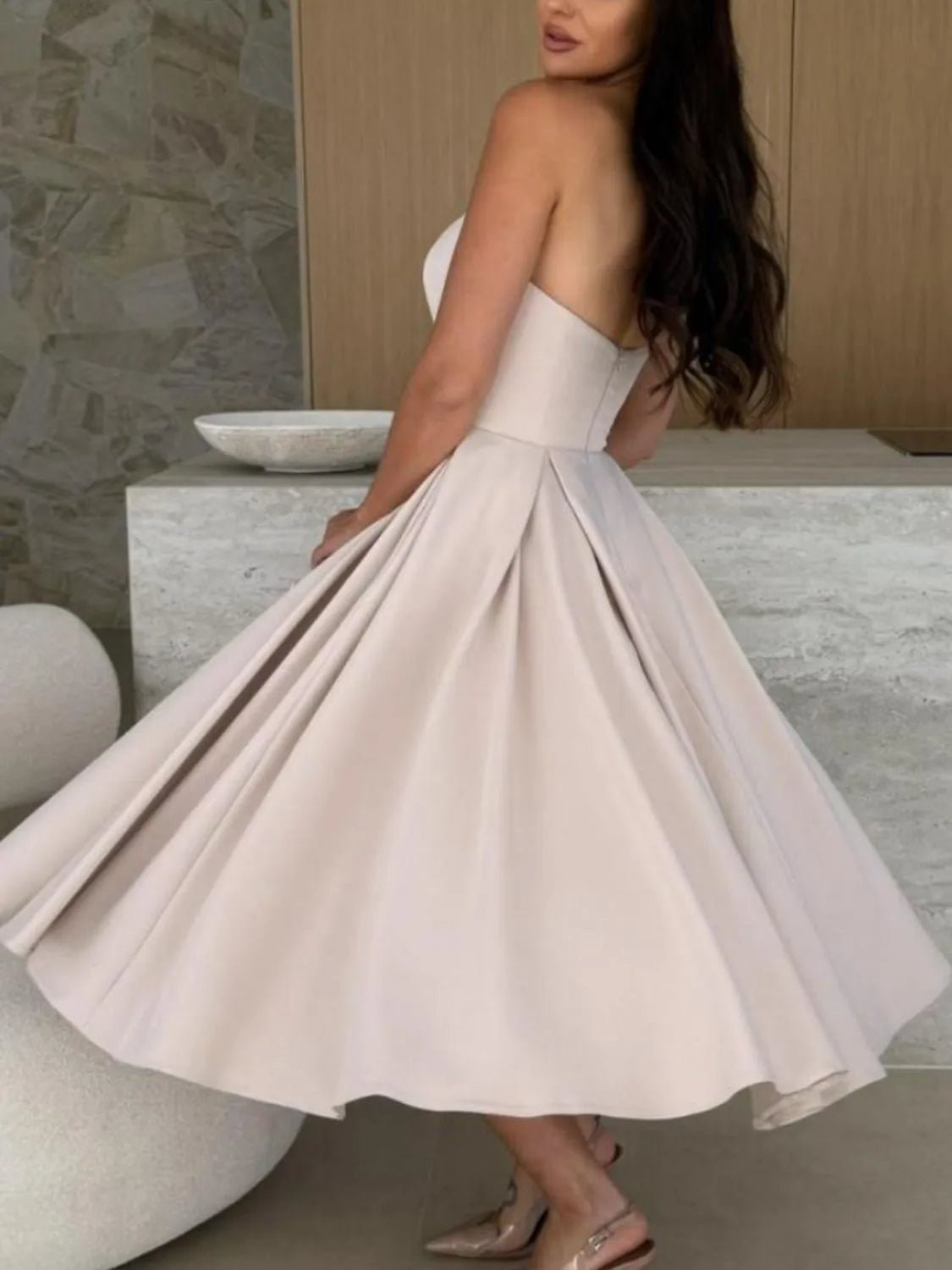 Solid Color Tube Midi Dress - Flip Flop Dynasty