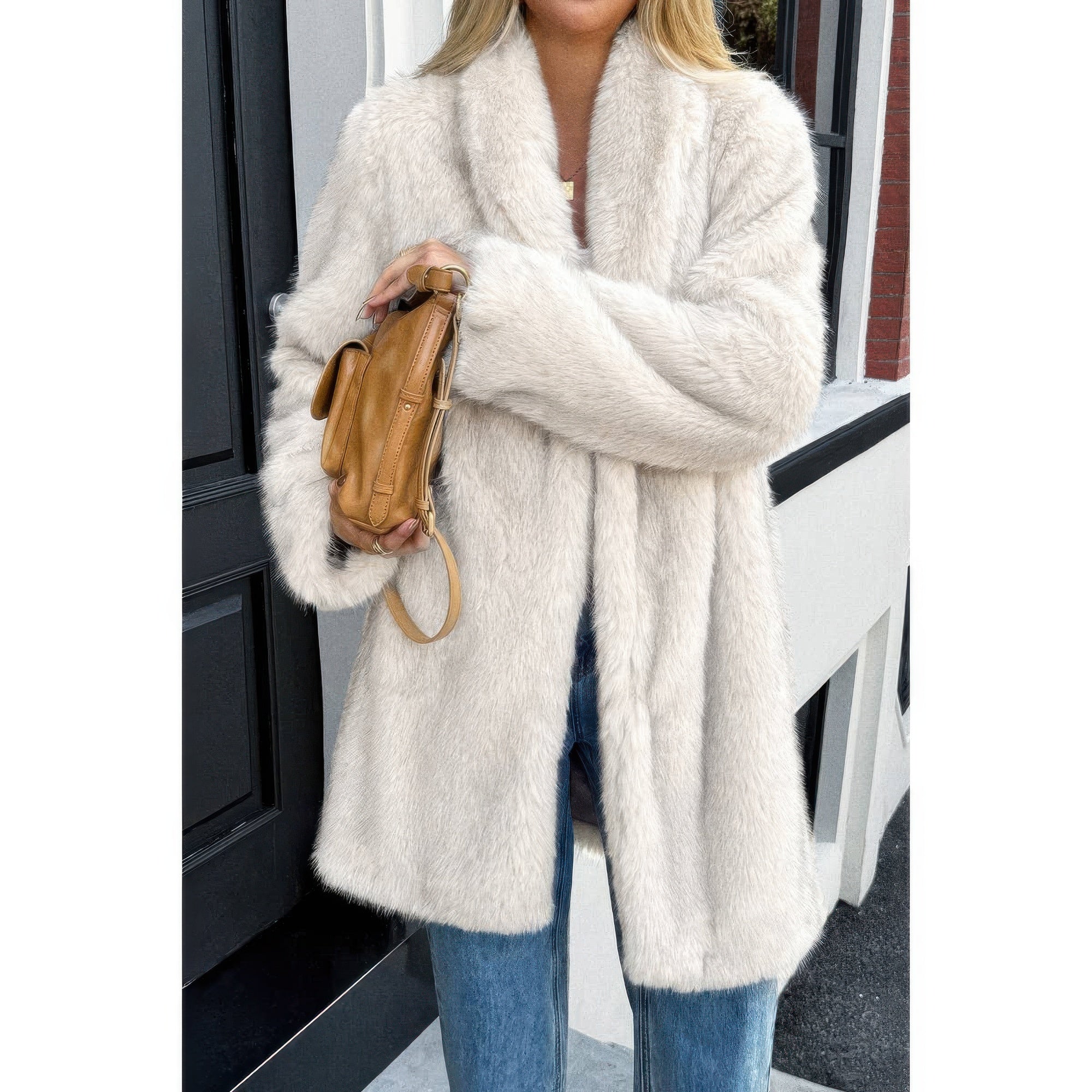 Solid Fluffy Faux Fur Shaggy Long Body Outwear - Flip Flop Dynasty