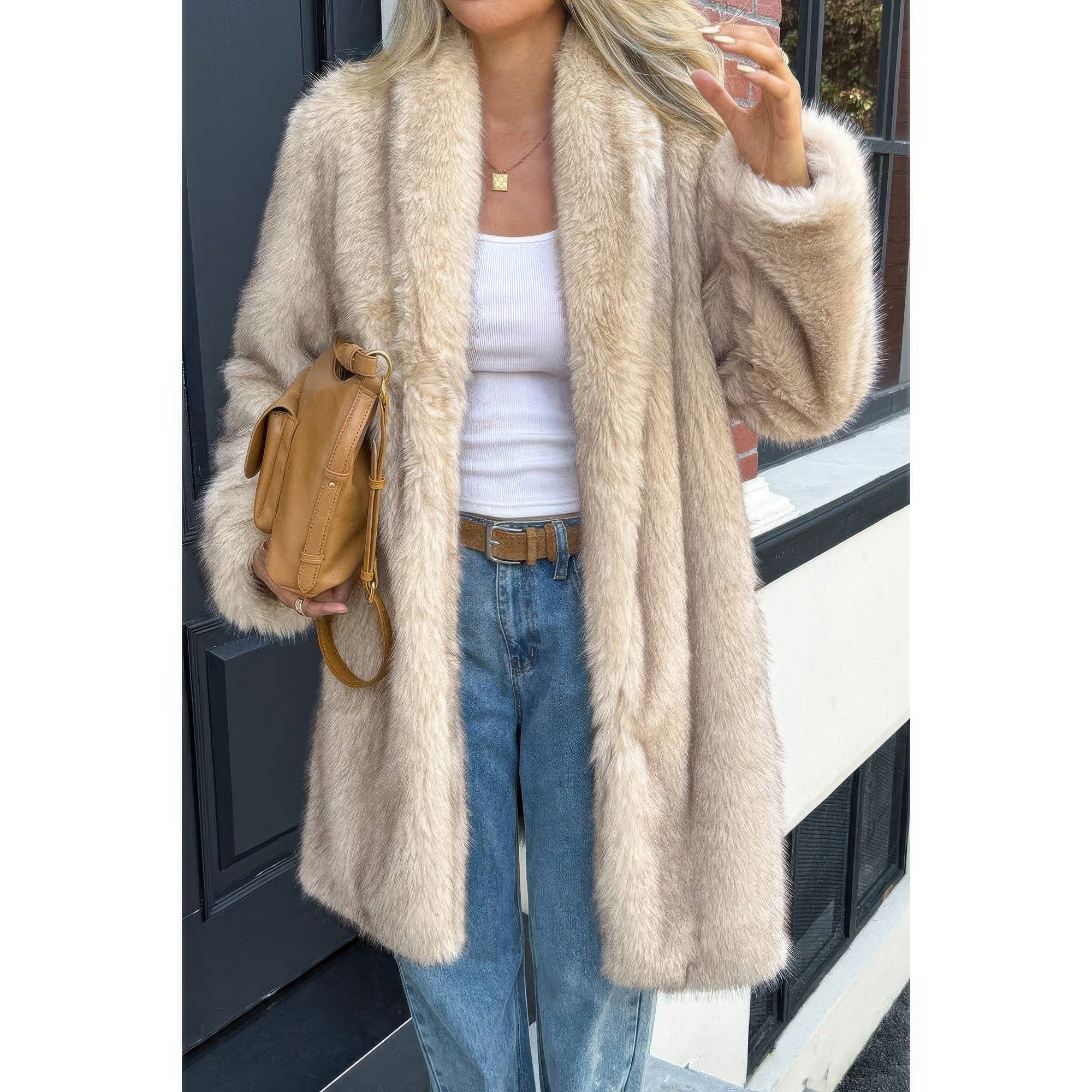 Solid Fluffy Faux Fur Shaggy Long Body Outwear - Flip Flop Dynasty