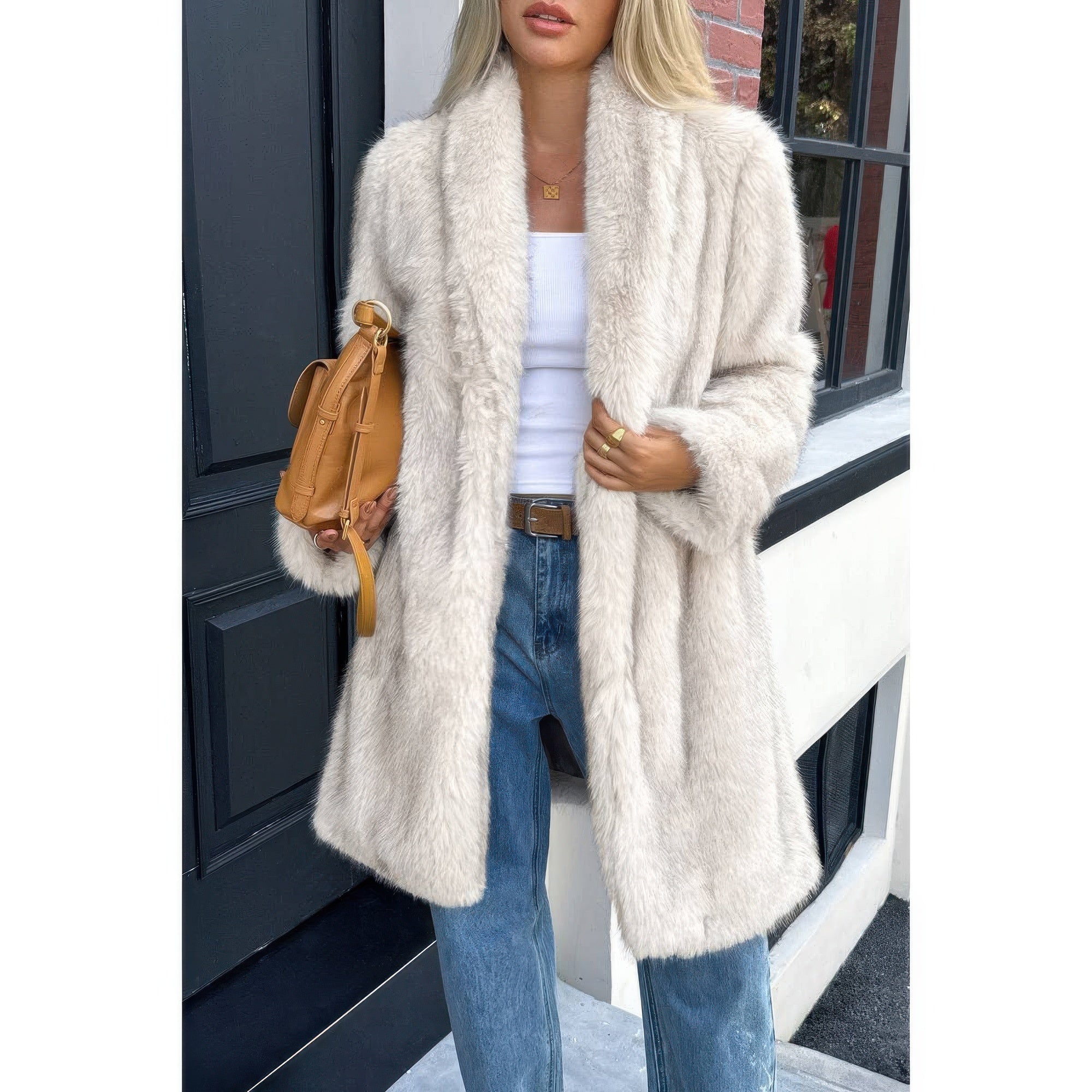 Solid Fluffy Faux Fur Shaggy Long Body Outwear - Flip Flop Dynasty
