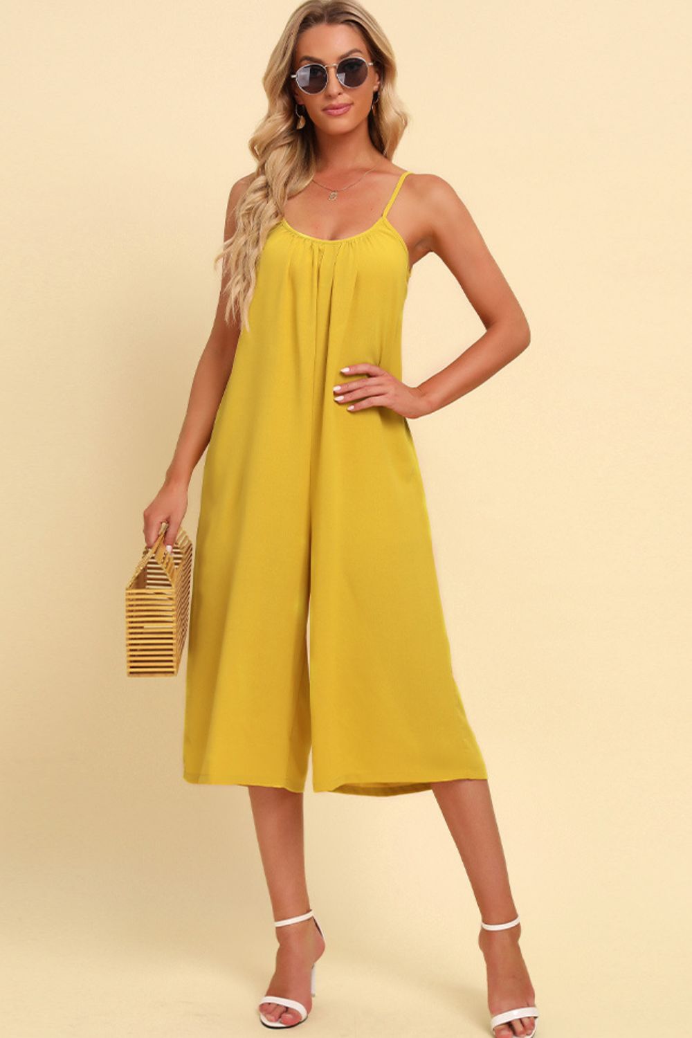 Spaghetti Strap Scoop Neck Jumpsuit - Flip Flop Dynasty