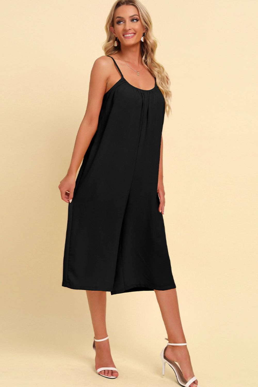 Spaghetti Strap Scoop Neck Jumpsuit - Flip Flop Dynasty