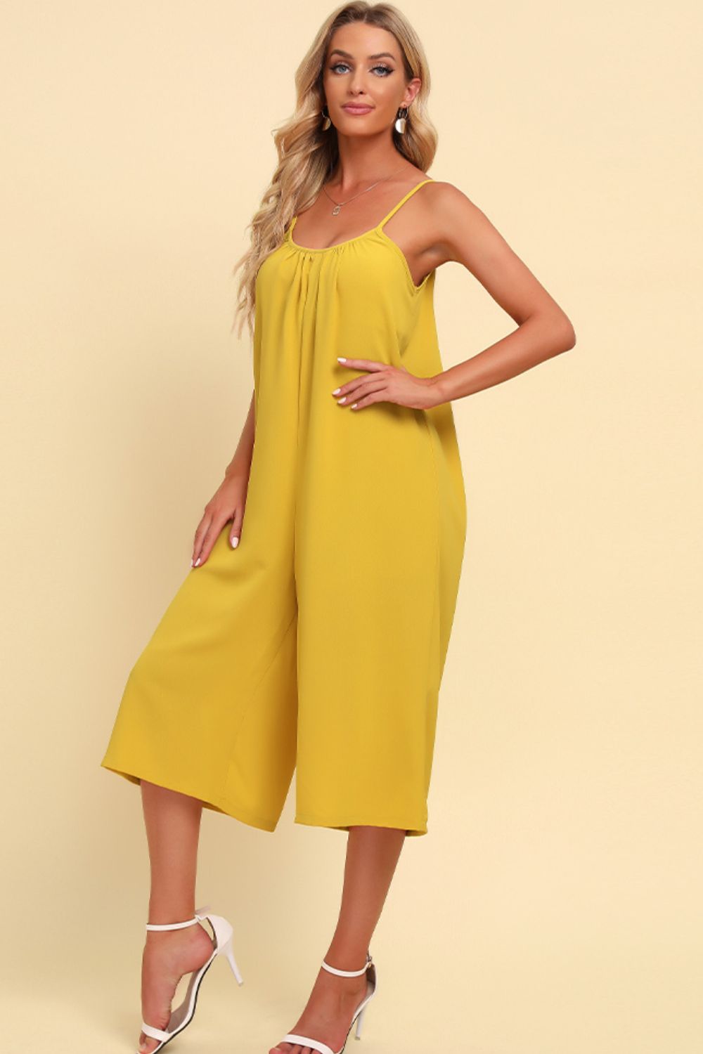 Spaghetti Strap Scoop Neck Jumpsuit - Flip Flop Dynasty