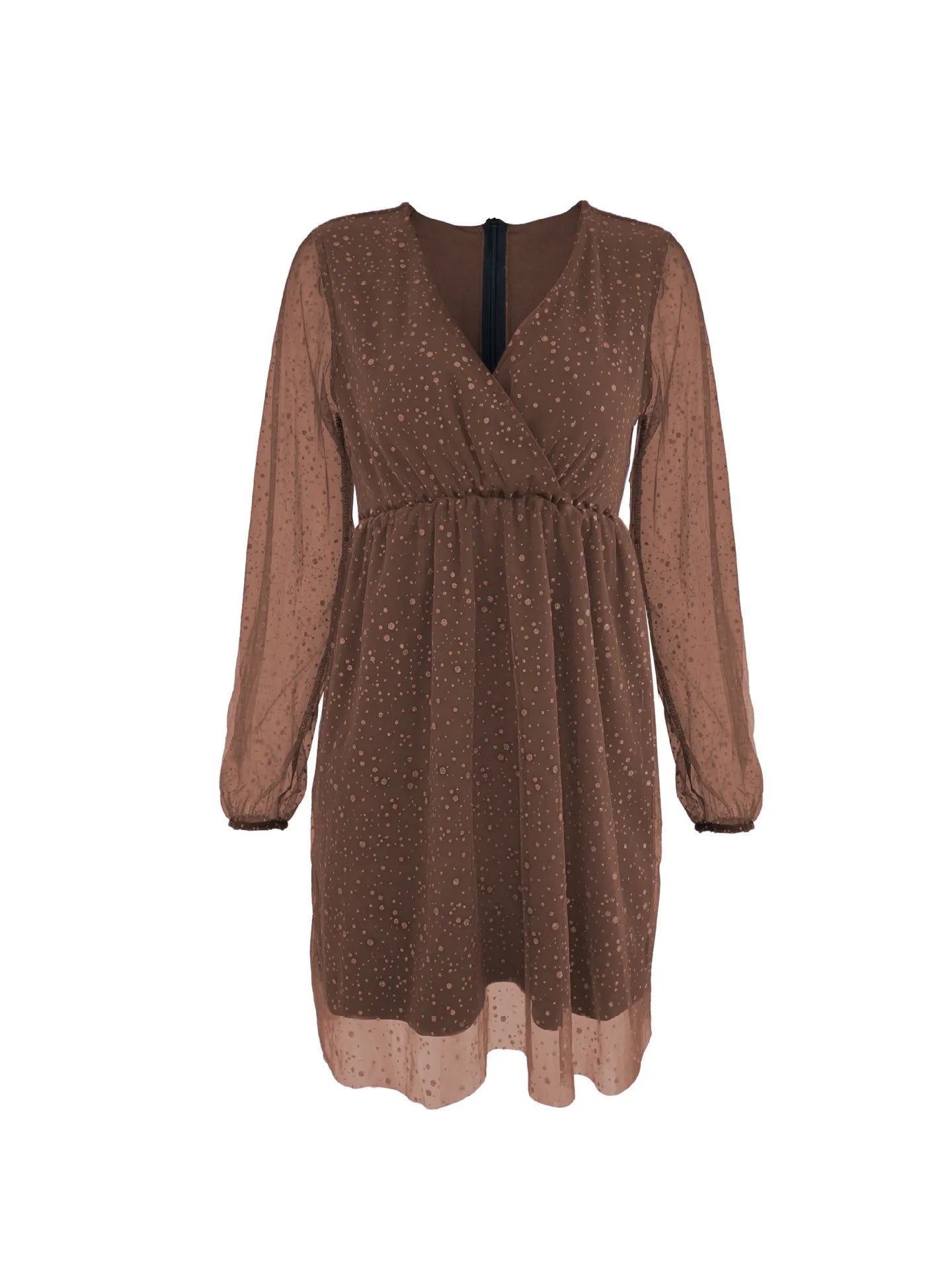 Sparkling Surplice Balloon Sleeve Mini Dress - Flip Flop Dynasty