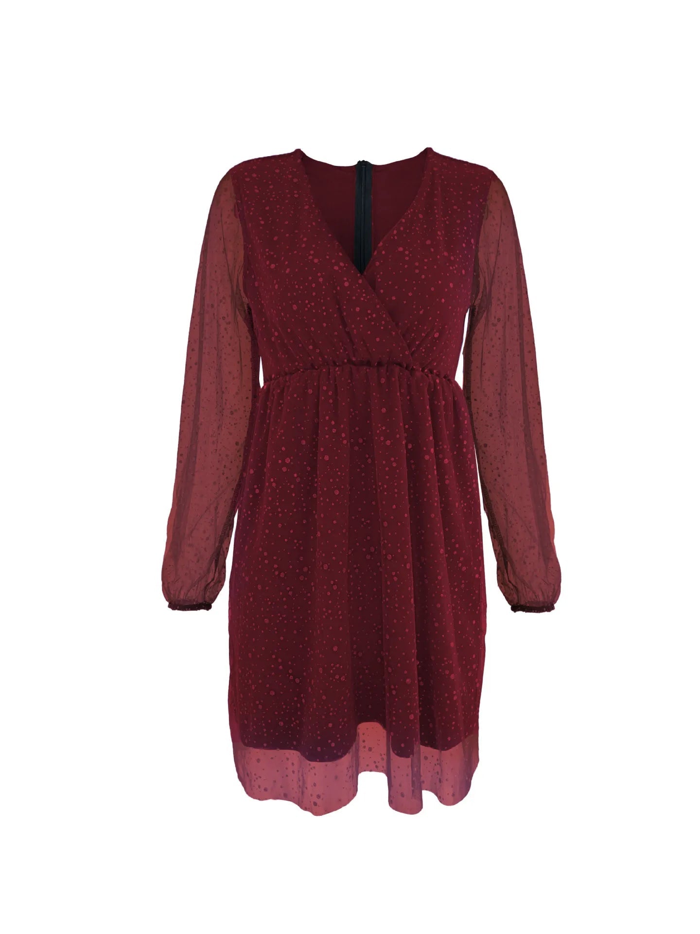 Sparkling Surplice Balloon Sleeve Mini Dress - Flip Flop Dynasty