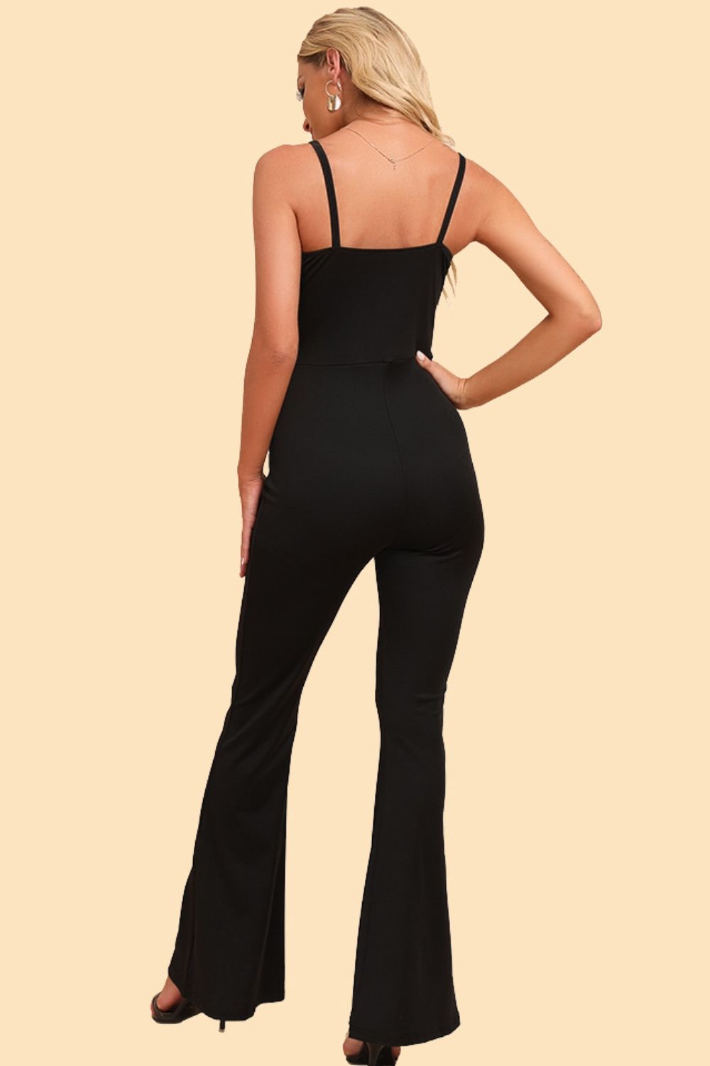 Spliced Mesh Spaghetti Strap Jumpsuit - Flip Flop Dynasty