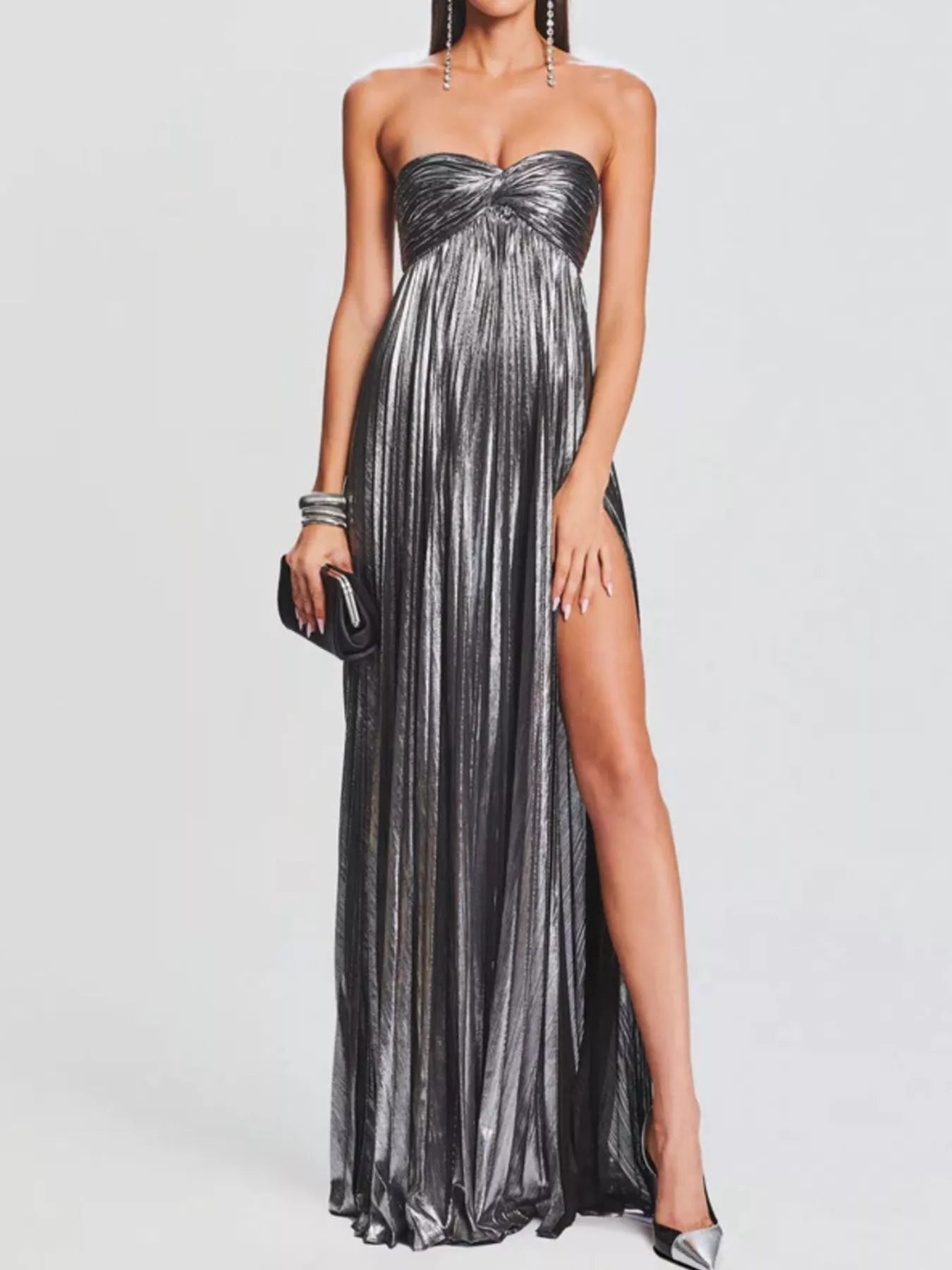 Split Sweetheart Neck Tube Maxi Dress - Flip Flop Dynasty