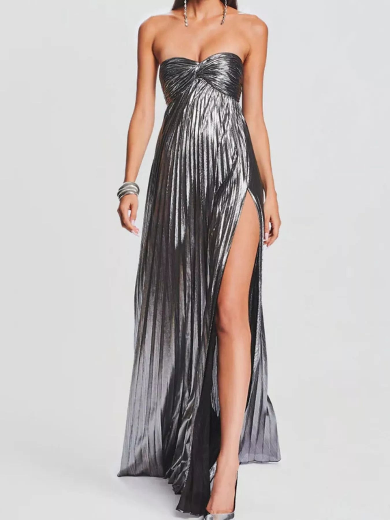 Split Sweetheart Neck Tube Maxi Dress - Flip Flop Dynasty