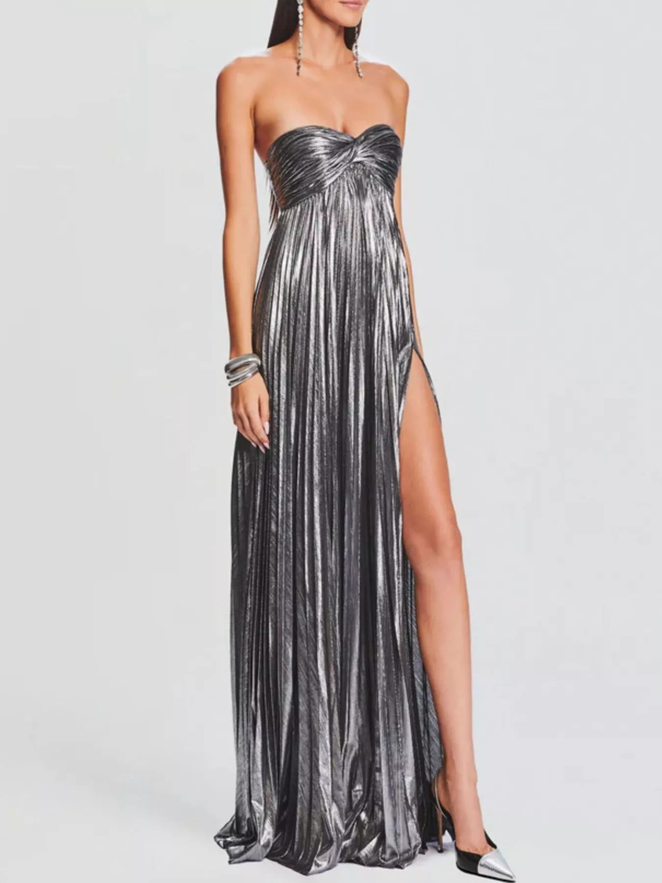 Split Sweetheart Neck Tube Maxi Dress - Flip Flop Dynasty