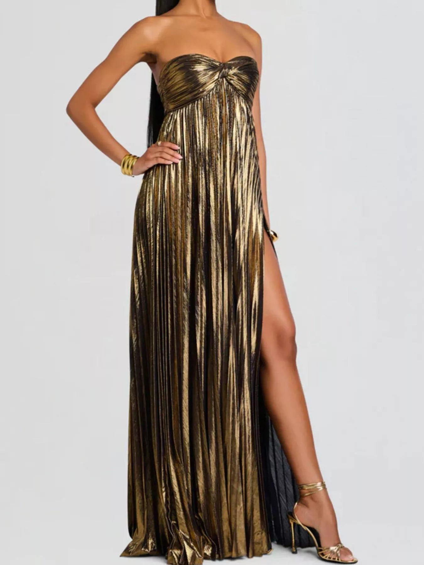 Split Sweetheart Neck Tube Maxi Dress - Flip Flop Dynasty