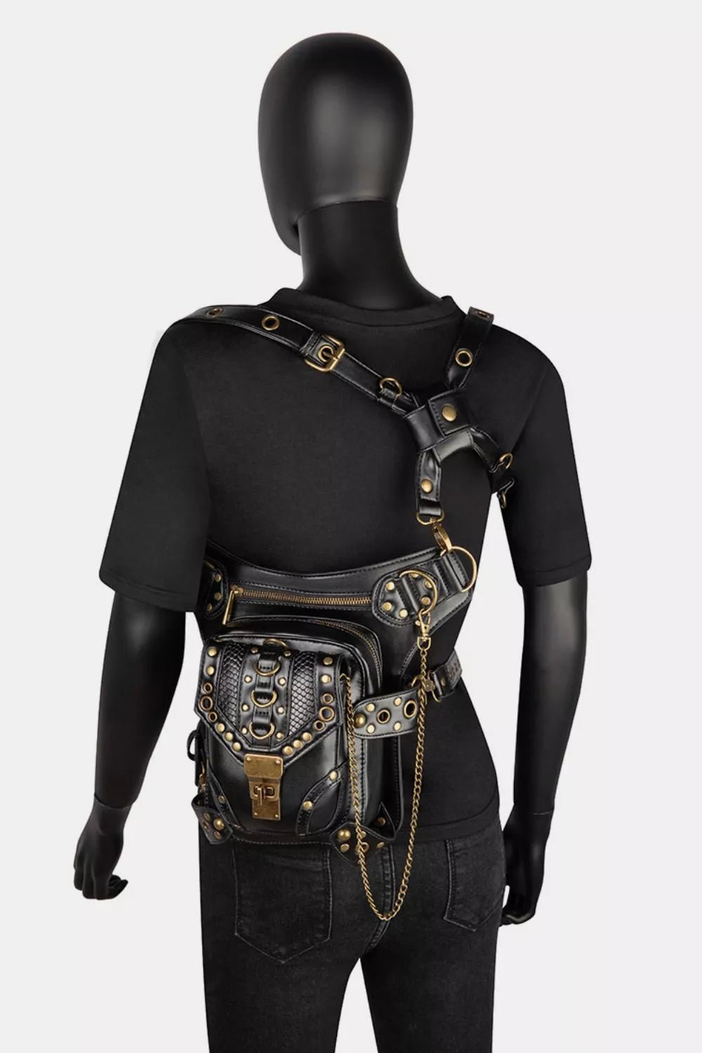 Steampunk Rivet Decor Multipurpose Crossbody Bag - Flip Flop Dynasty