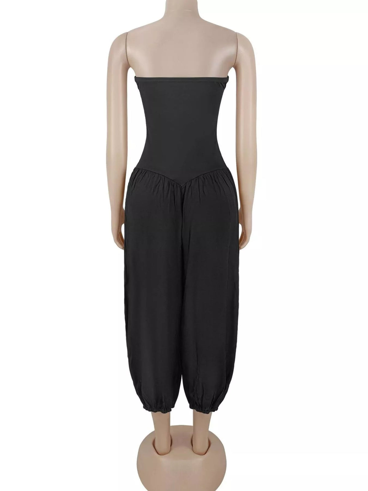 Strapless Ruched Wide-Leg Jumpsuit - Flip Flop Dynasty