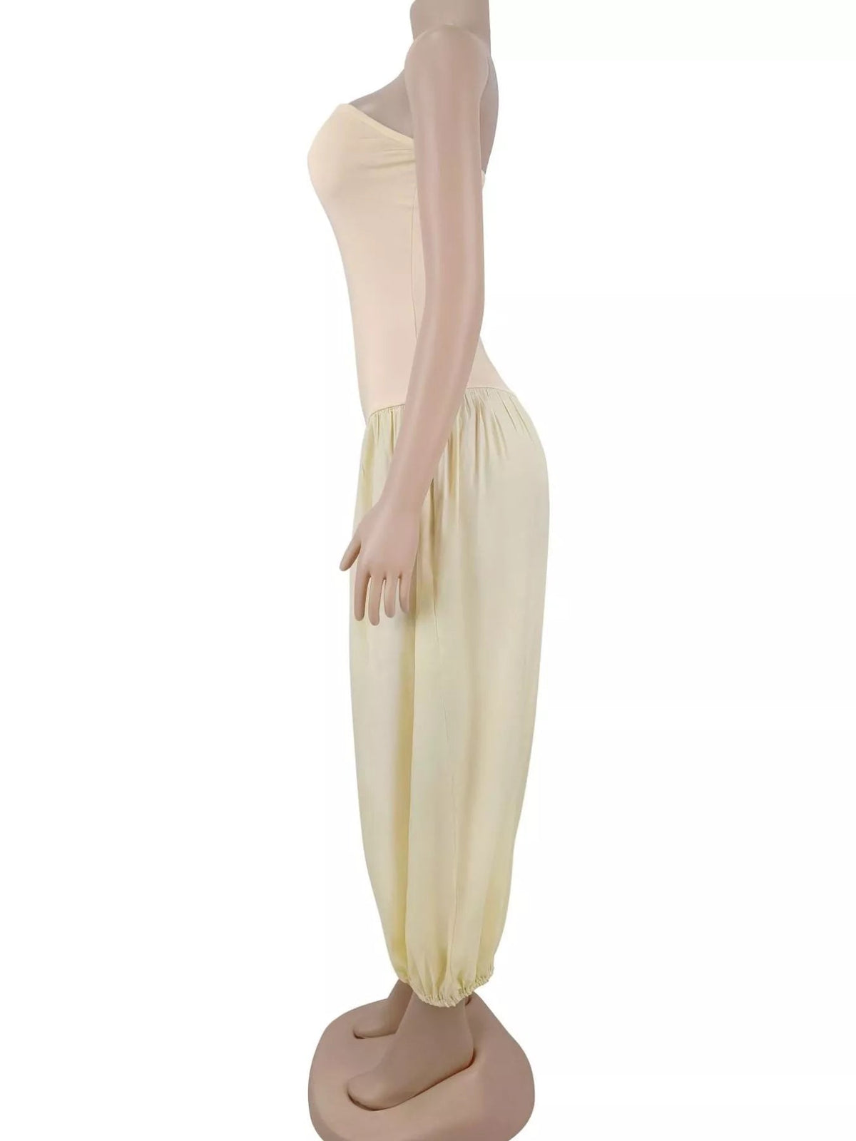 Strapless Ruched Wide-Leg Jumpsuit - Flip Flop Dynasty