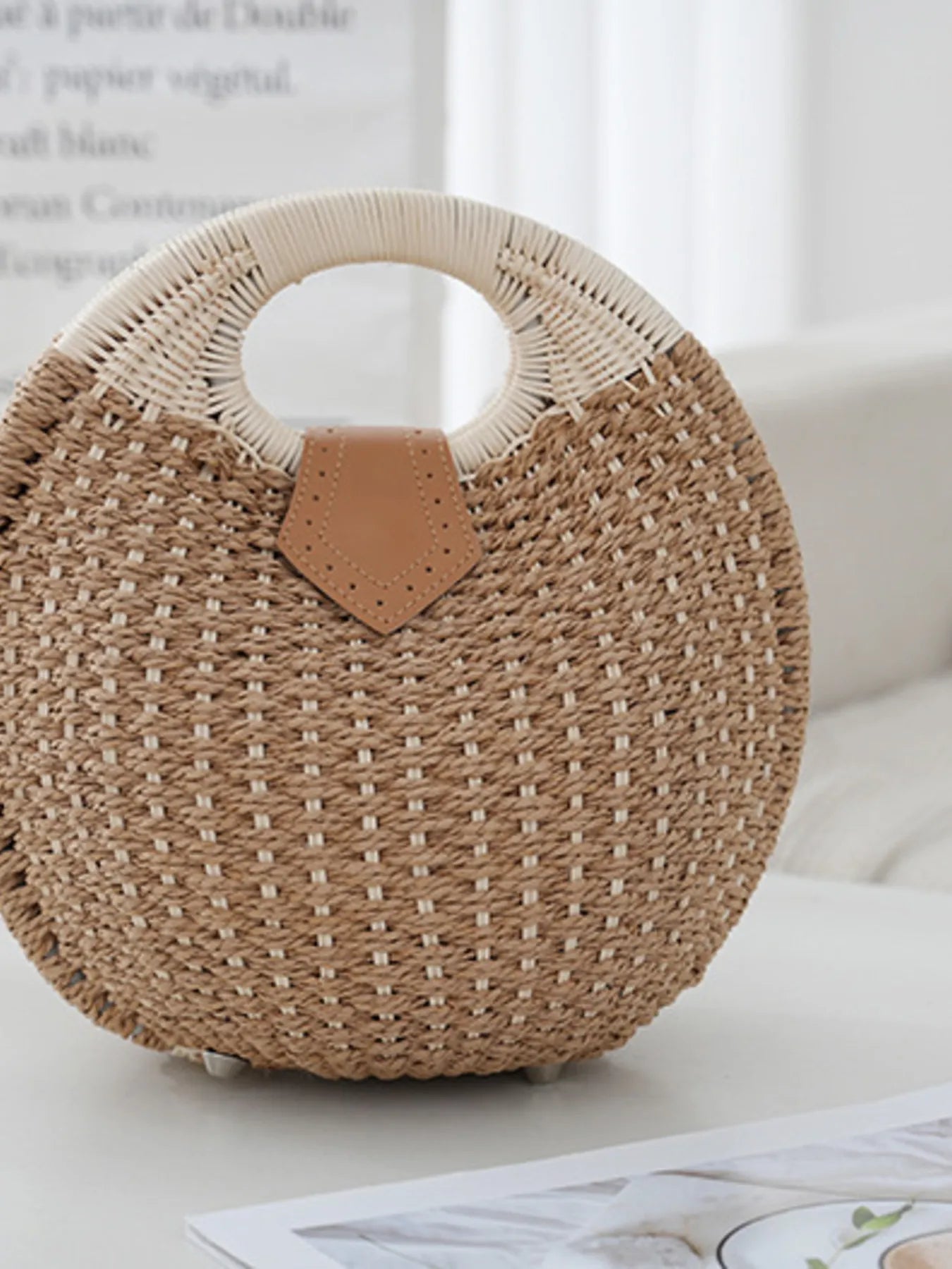Straw Braided Round Handbag - Flip Flop Dynasty