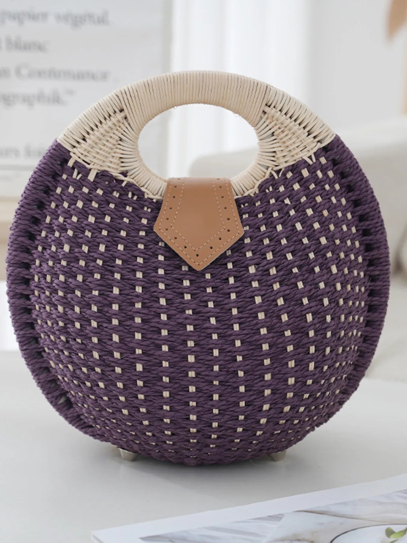 Straw Braided Round Handbag - Flip Flop Dynasty