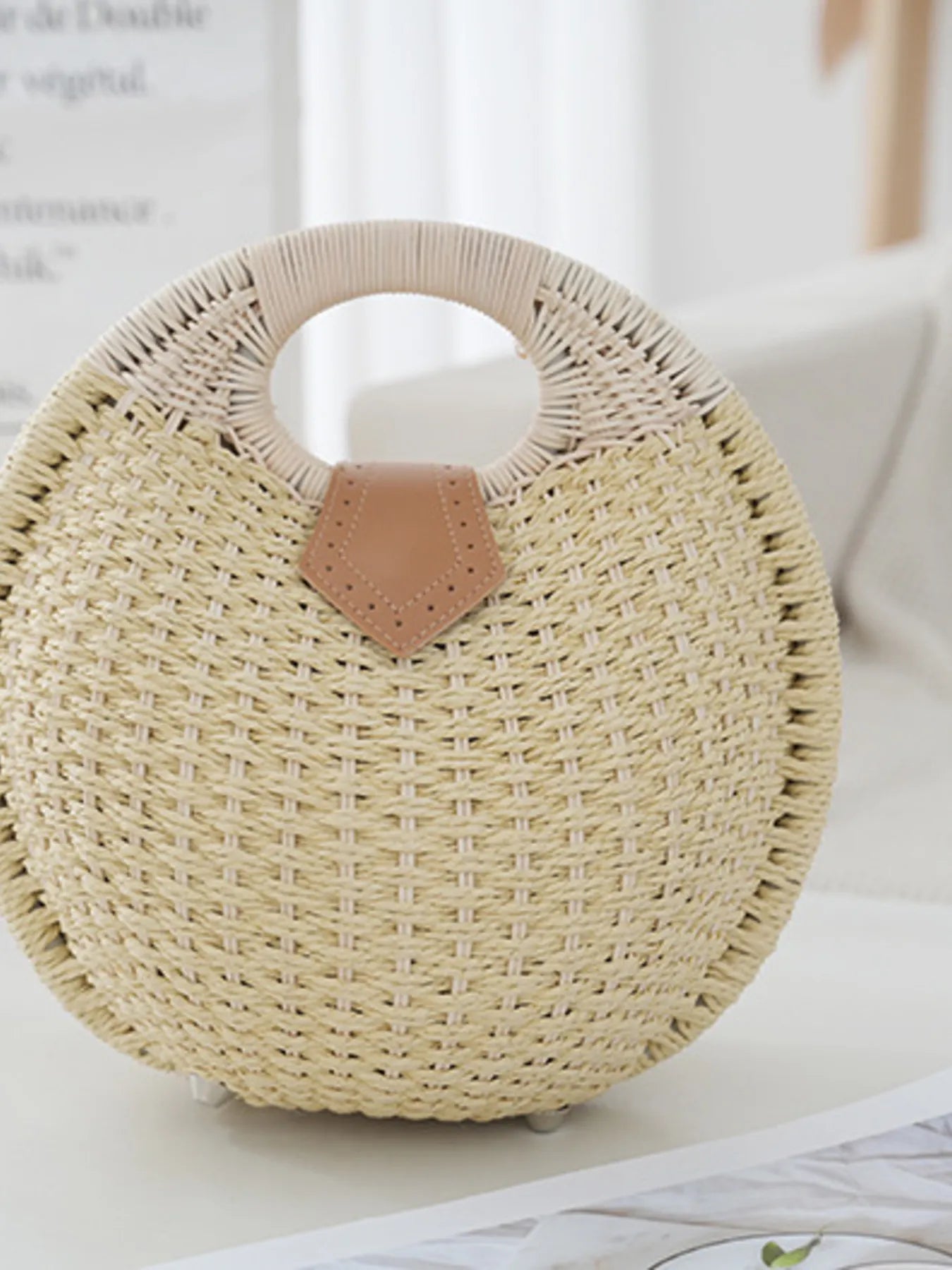 Straw Braided Round Handbag - Flip Flop Dynasty