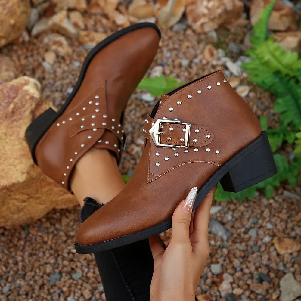 Studded Buckle Chelsea Boots - Flip Flop Dynasty