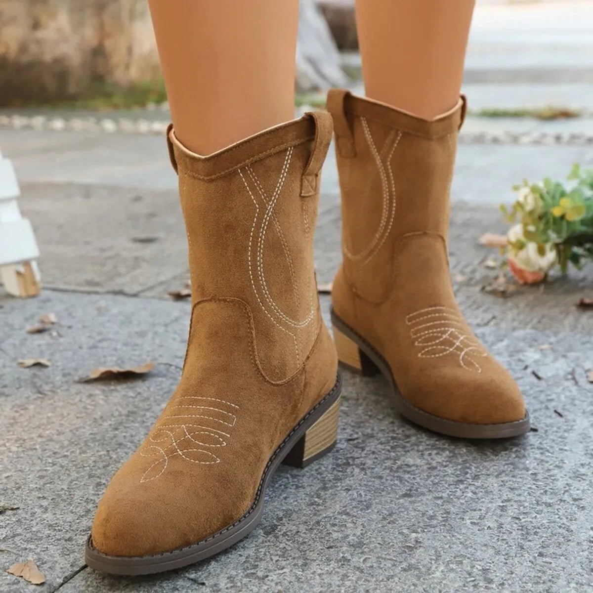 Suede Block Heel Boots - Flip Flop Dynasty