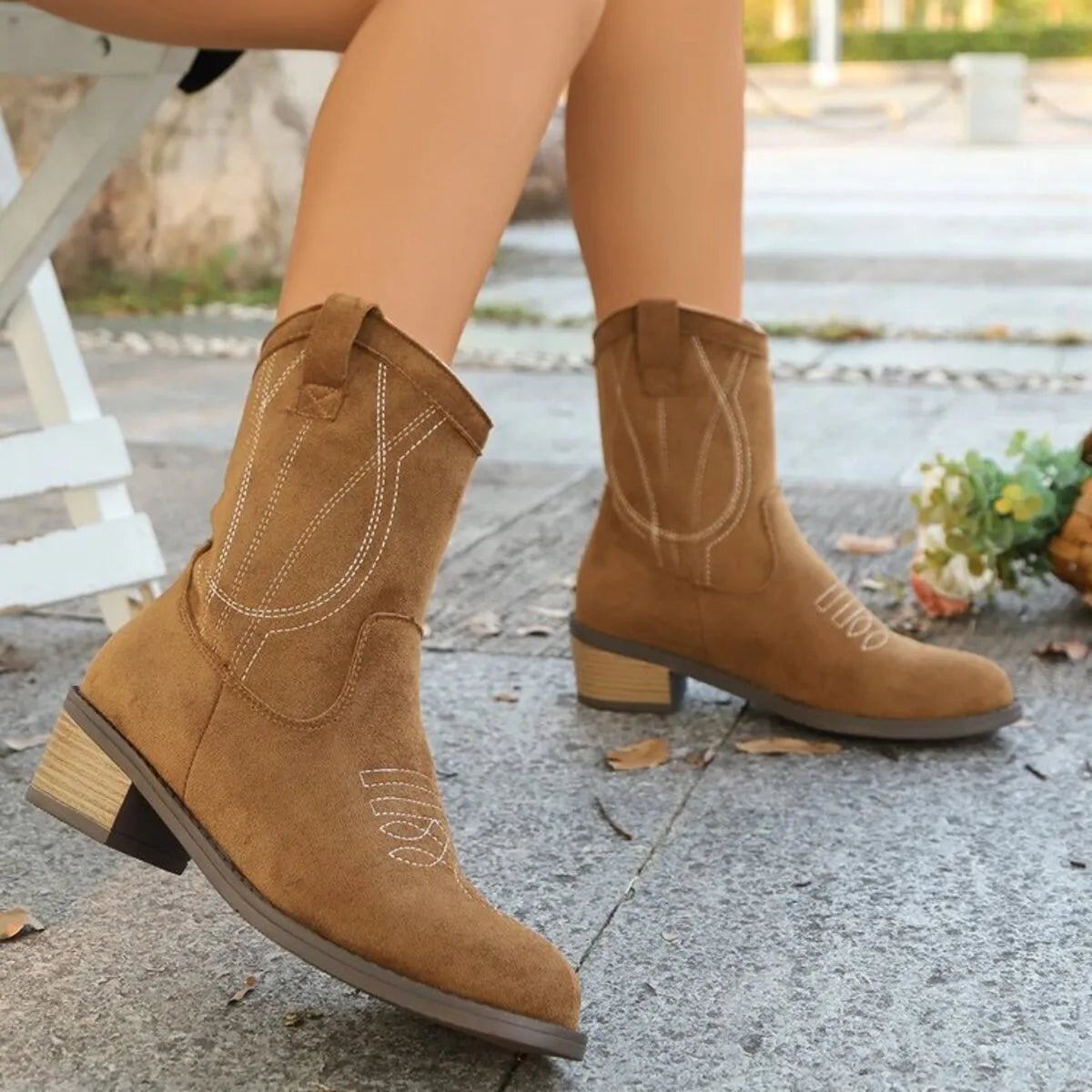 Suede Block Heel Boots - Flip Flop Dynasty