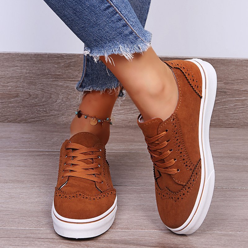 Suede Lace - Up Flat Sneakers - Flip Flop Dynasty