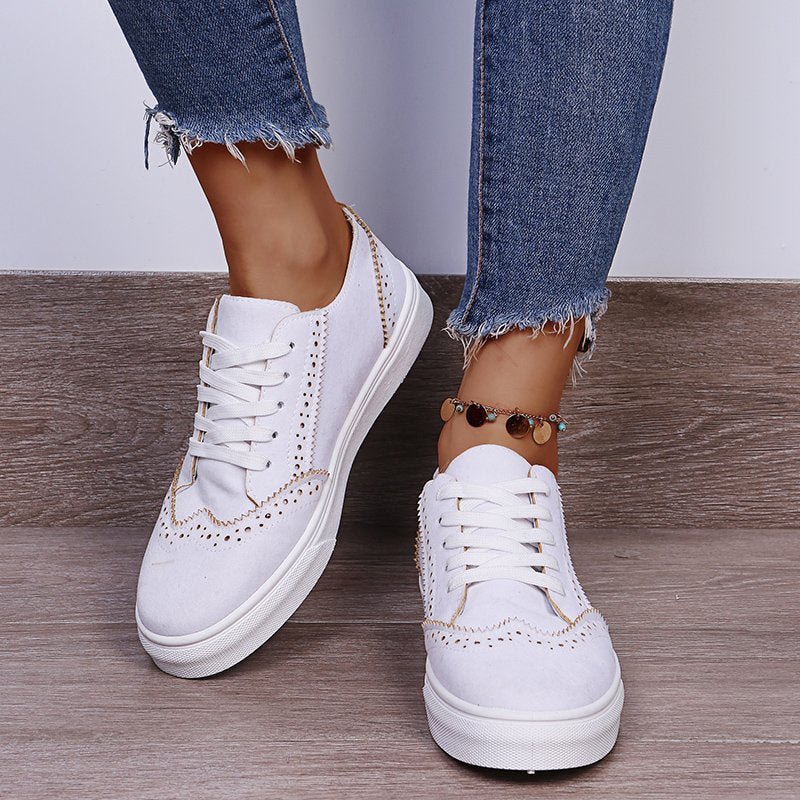 Suede Lace - Up Flat Sneakers - Flip Flop Dynasty